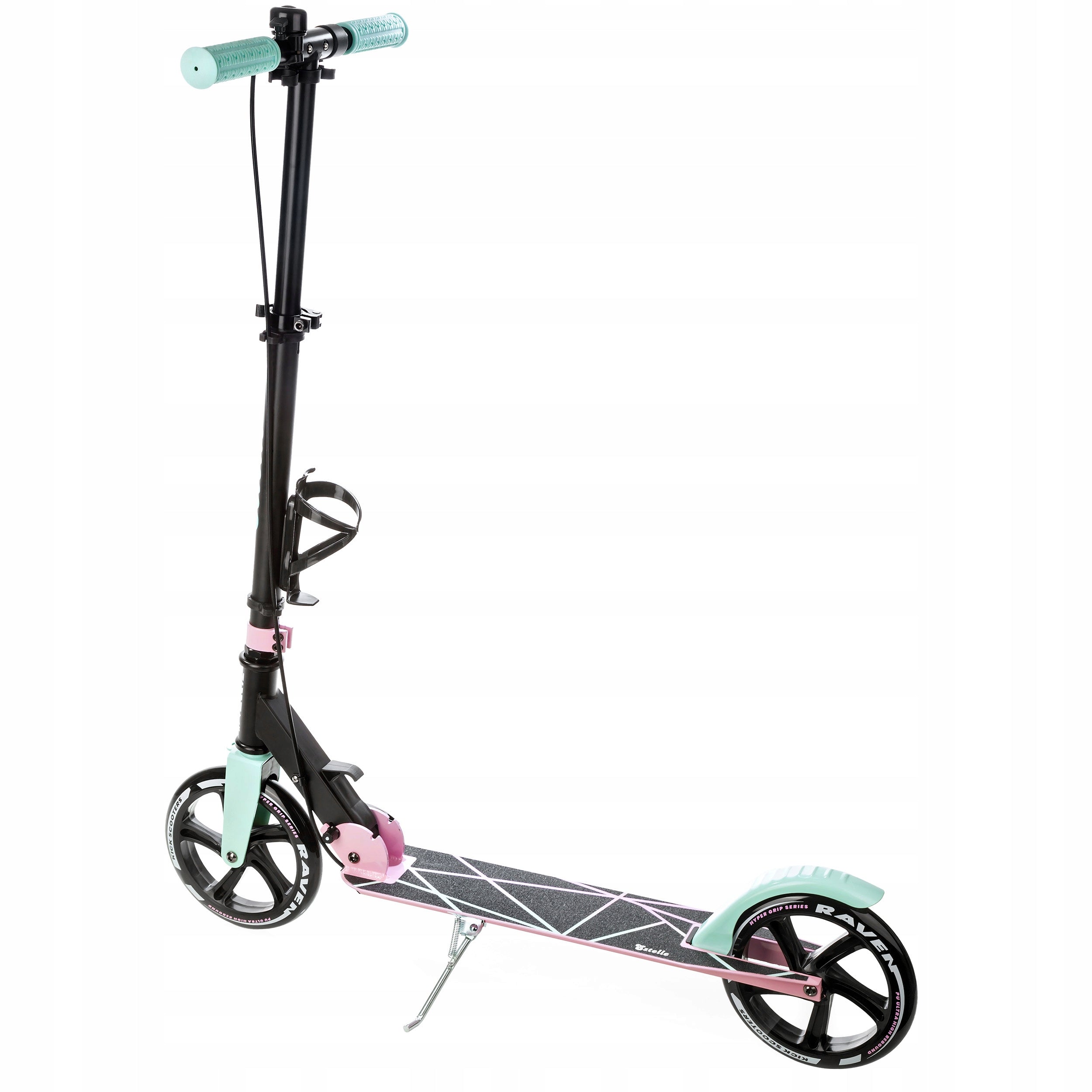 Scooter LARGE Folding RAVEN Estelle 200mm with brake and bell Handlebar height 80.00–100.00 cm