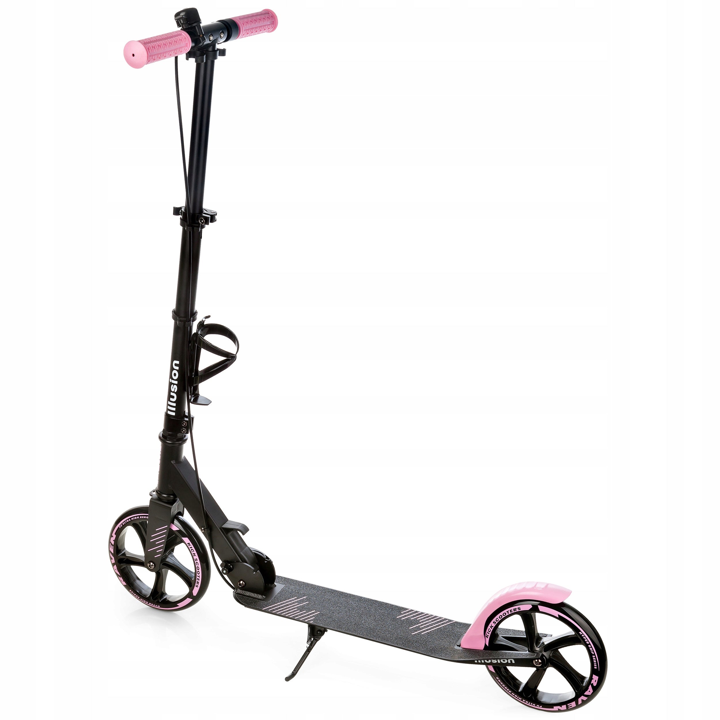 Scooter LARGE Folding RAVEN Illusion Pink 200mm with brake Brand Raven