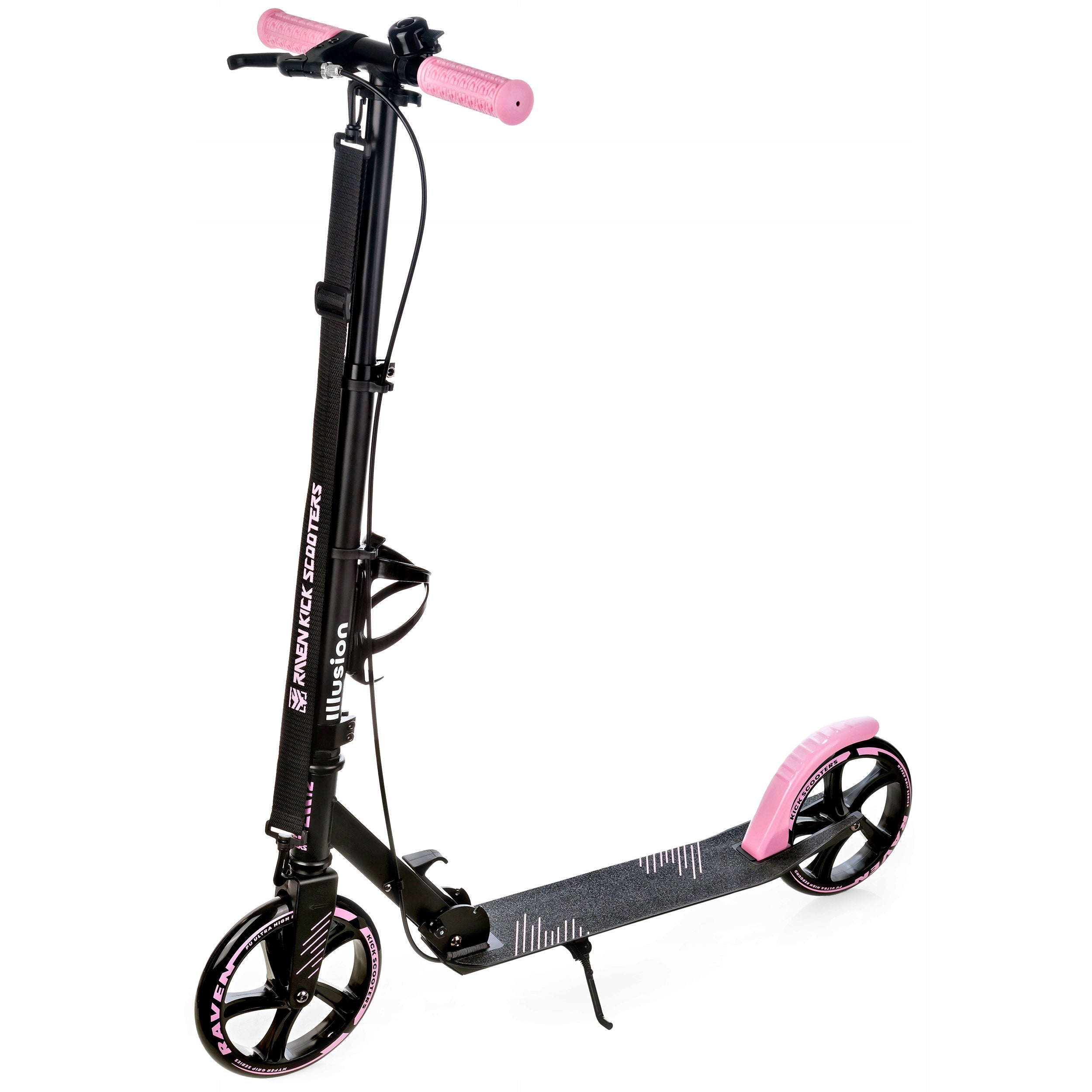 Scooter LARGE Folding RAVEN Illusion Pink 200mm with brake EAN (GTIN) 5903576031308