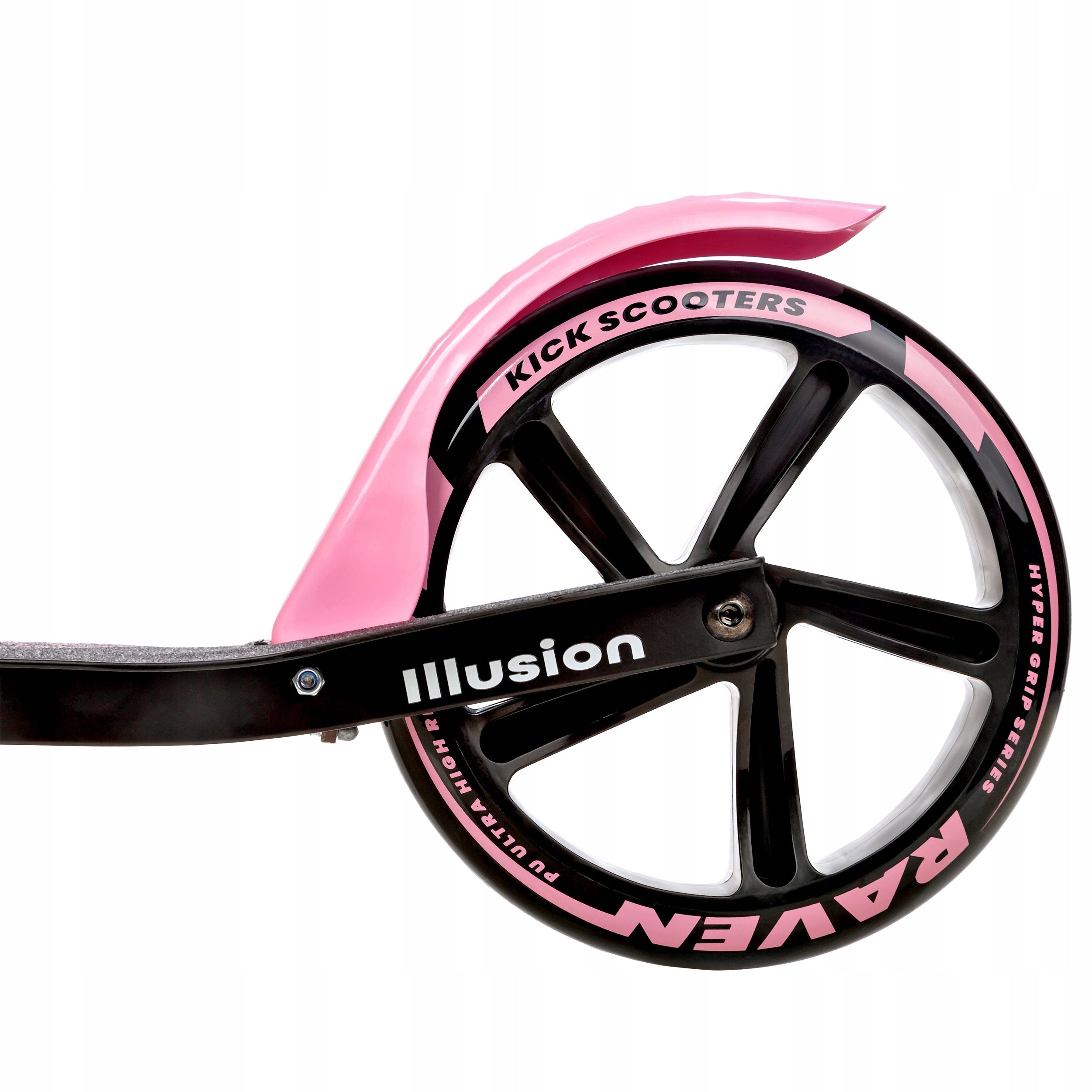 Scooter LARGE Folding RAVEN Illusion Pink 200mm with brake Number of wheels 2