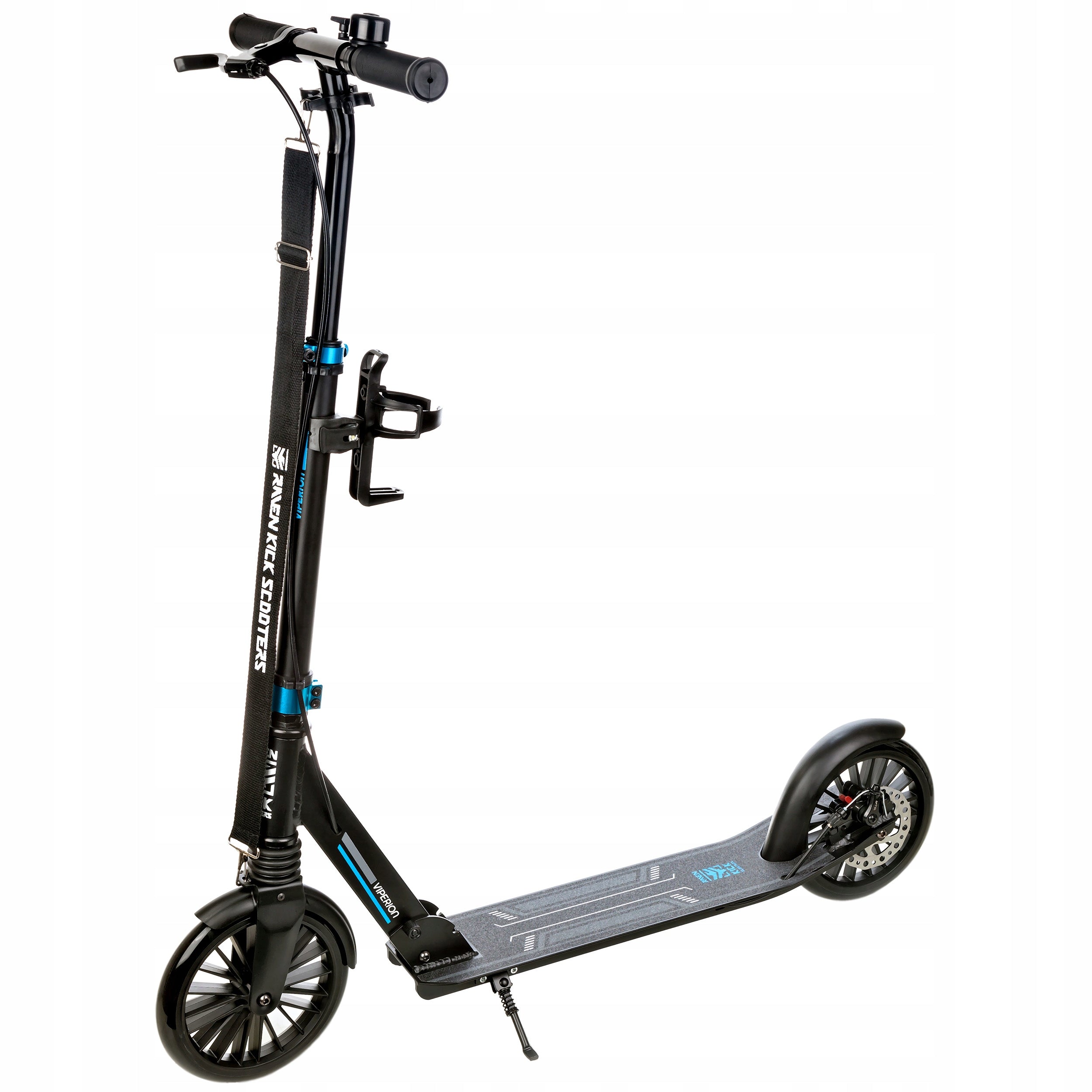 Scooter LARGE Folding RAVEN Viperion 200mm disc brake shock absorber Color black