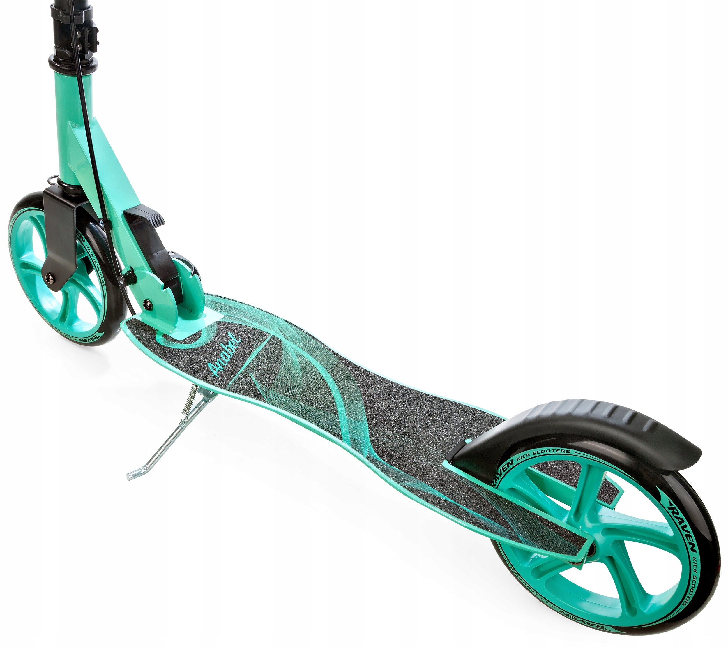 Scooter LARGE RAVEN Anabel Black/Mint 200mm with brake and bell Color black