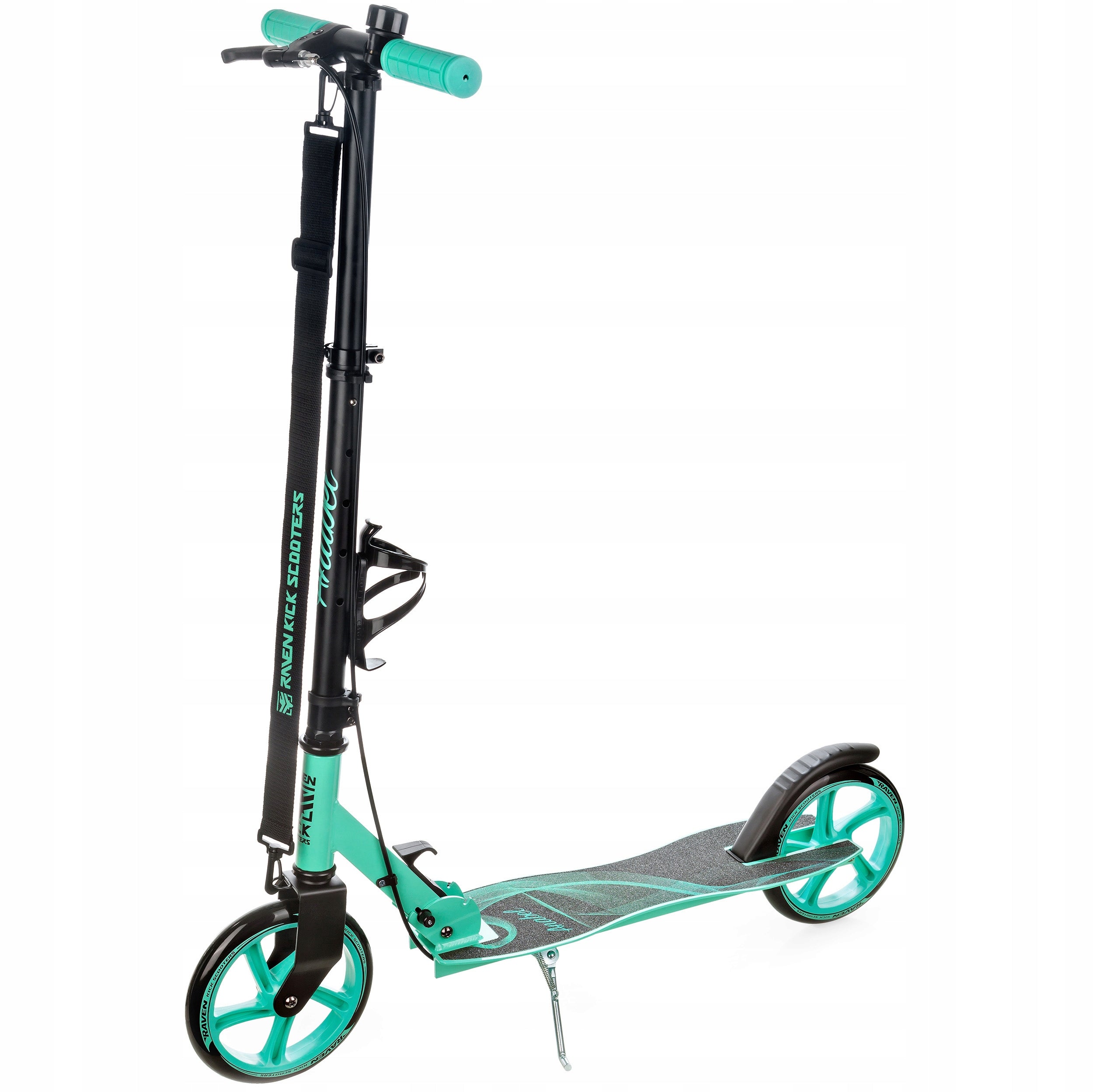 Scooter LARGE RAVEN Anabel Black/Mint 200mm with brake and bell Wheels natural rubber