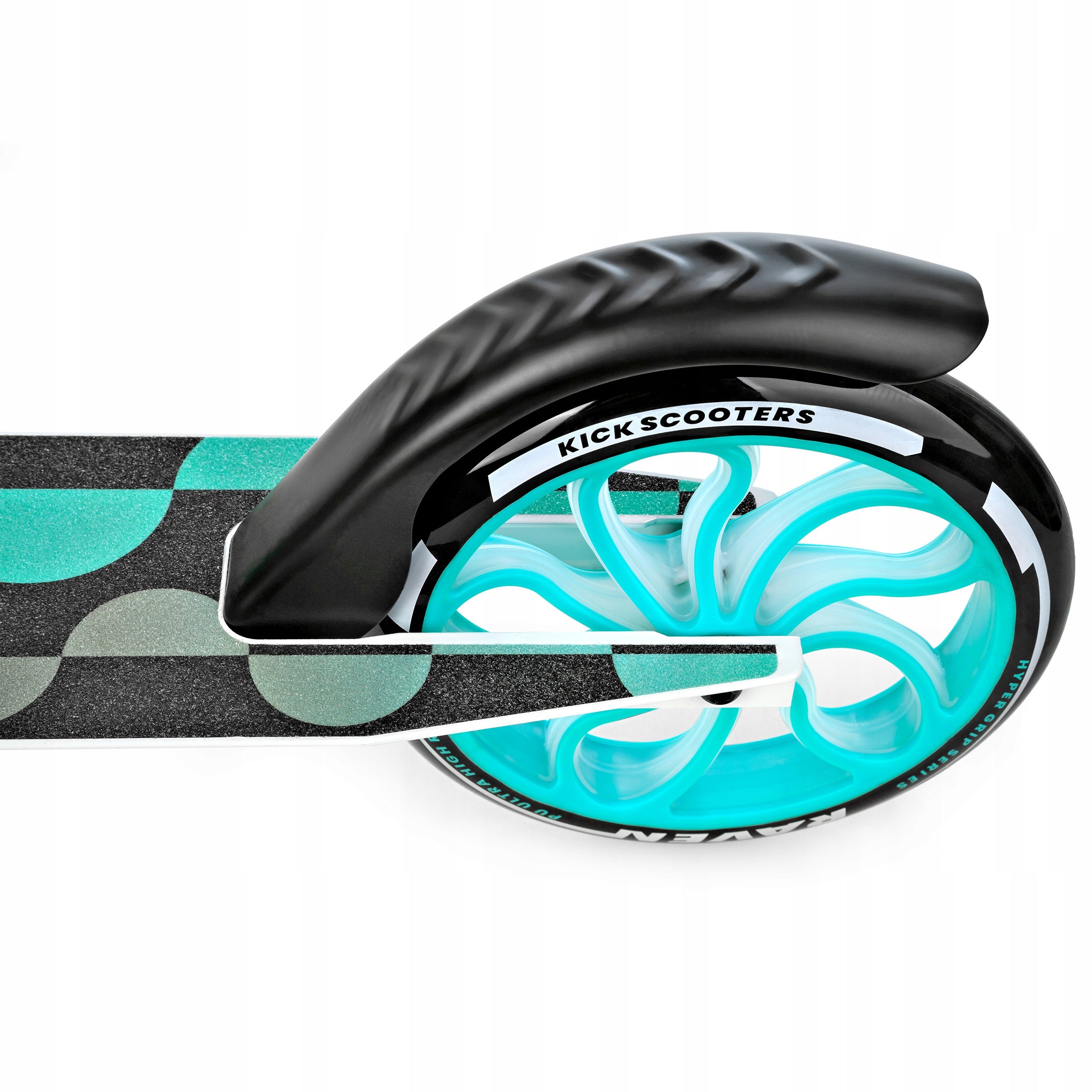Scooter LARGE RAVEN Galaxia White/Mint 200mm with bell and LED wheels Number of wheels 2