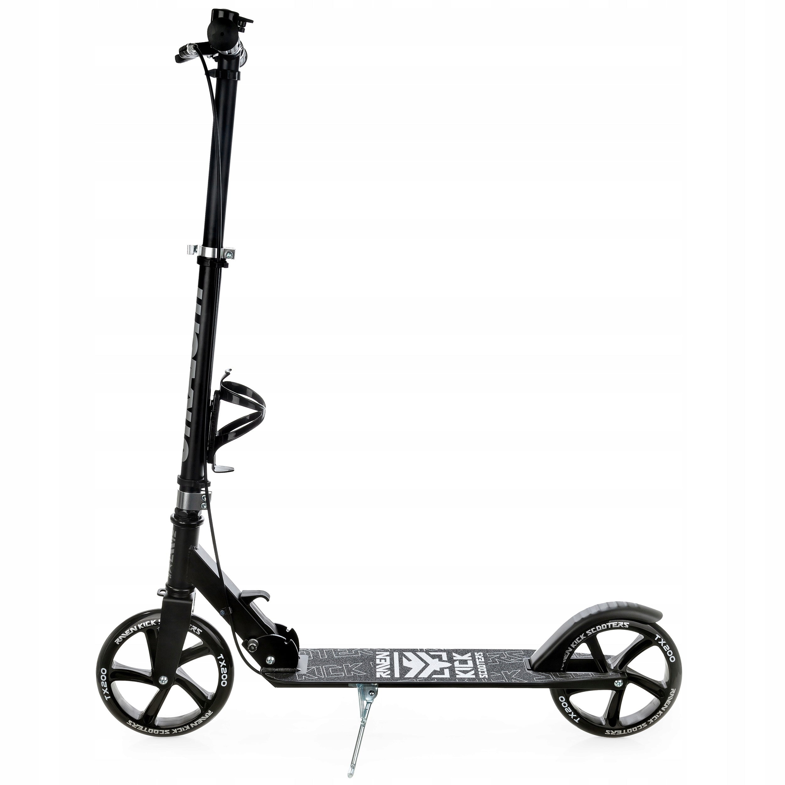 Scooter LARGE RAVEN Straight Black 200mm brake bell water bottle holder Kind two-wheeled