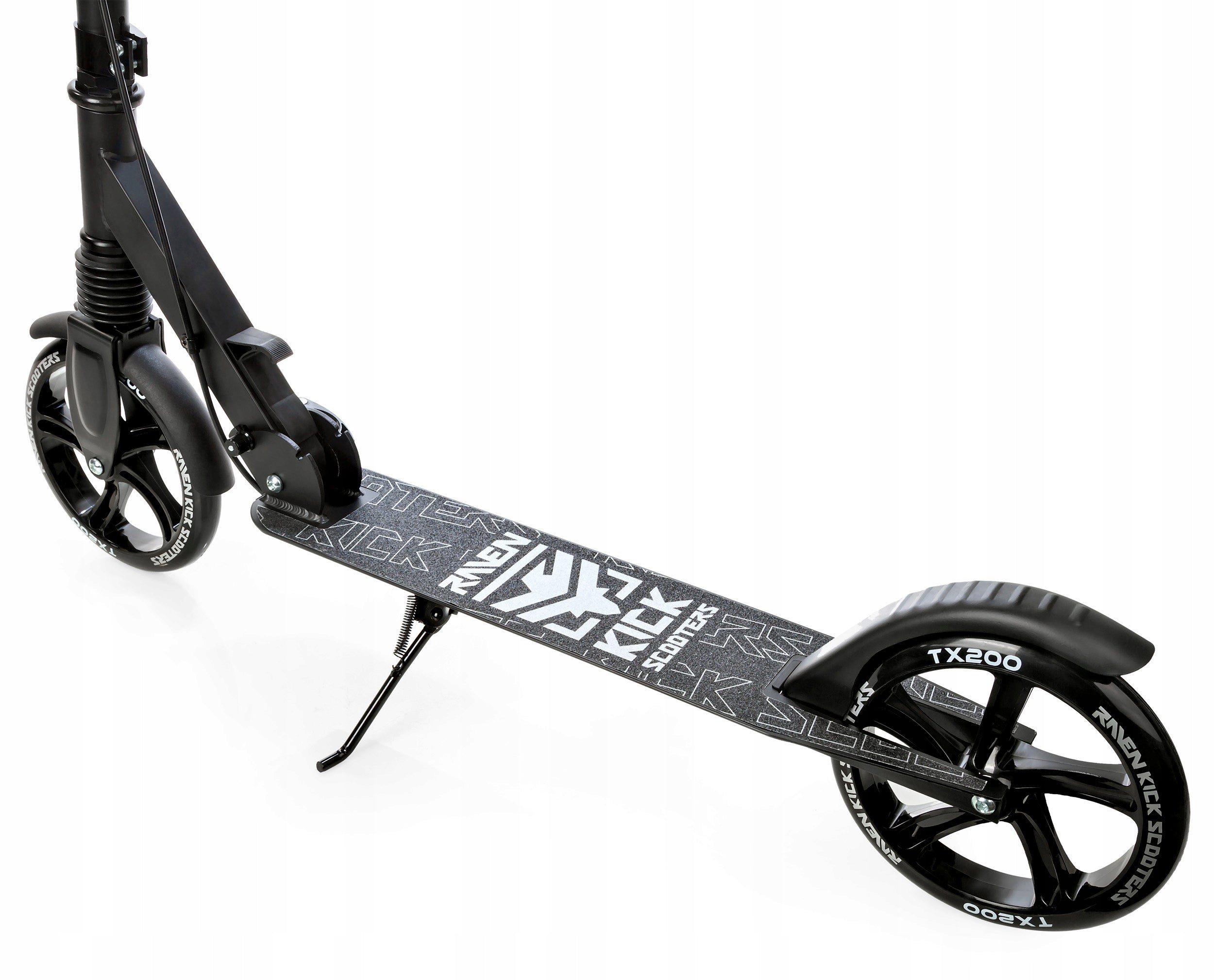 Scooter LARGE RAVEN Straight PRO 200mm shock absorber brake water bottle holder Color black