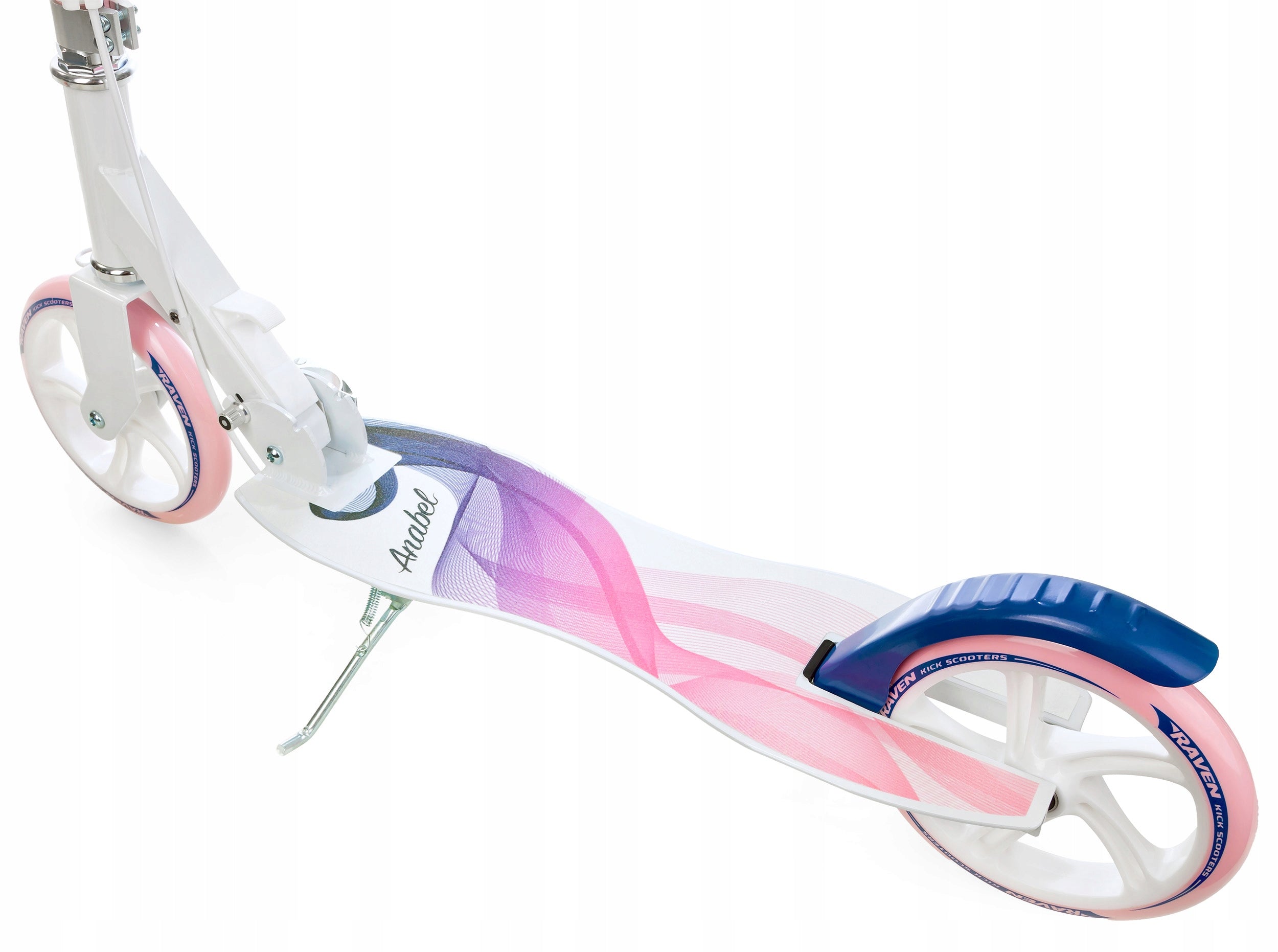 Scooter LARGE Raven Anabel Navy/Pink 200mm with brake and bell Color white blue pink