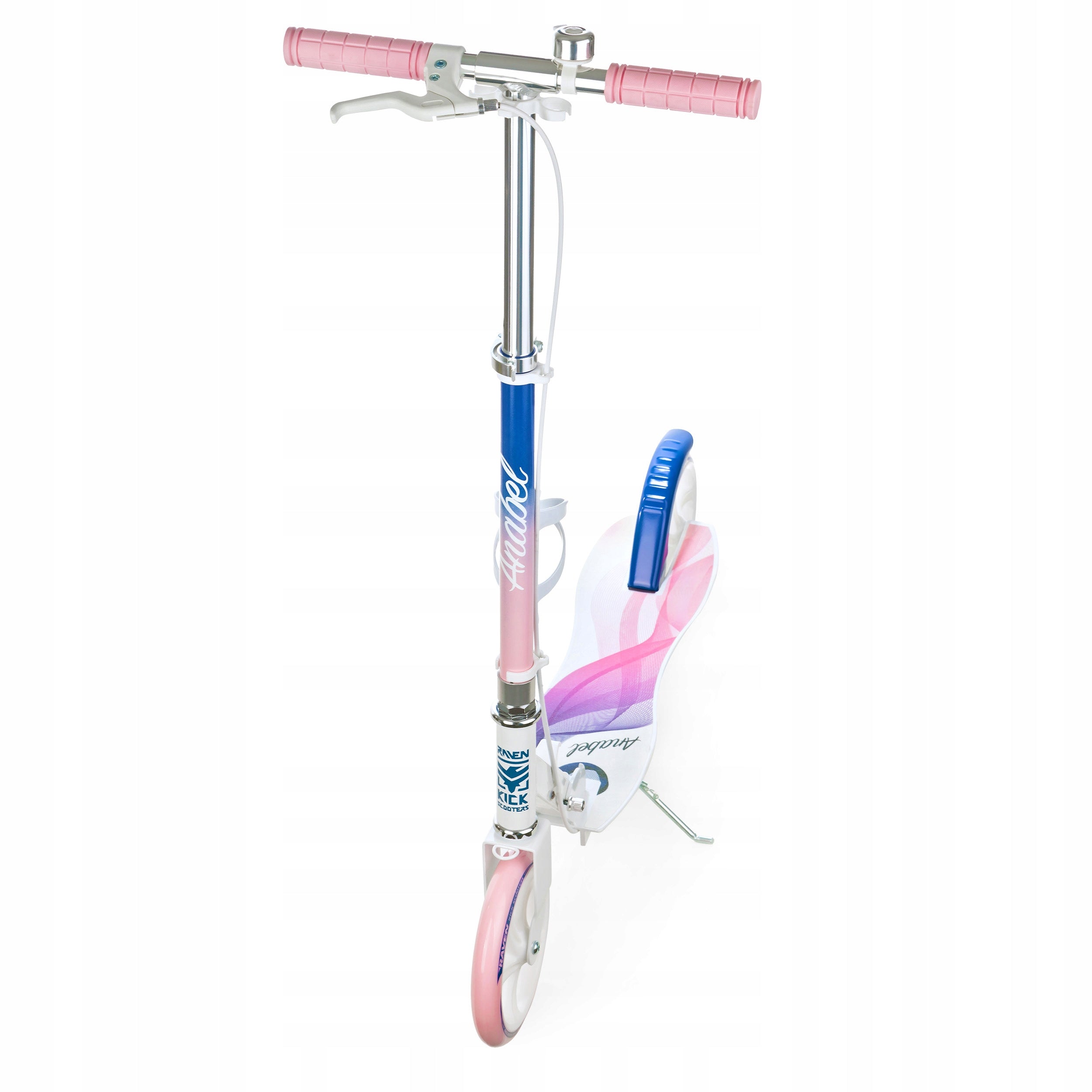 Scooter LARGE Raven Anabel Navy/Pink 200mm with brake and bell Handlebar height 81.50–100.50 cm
