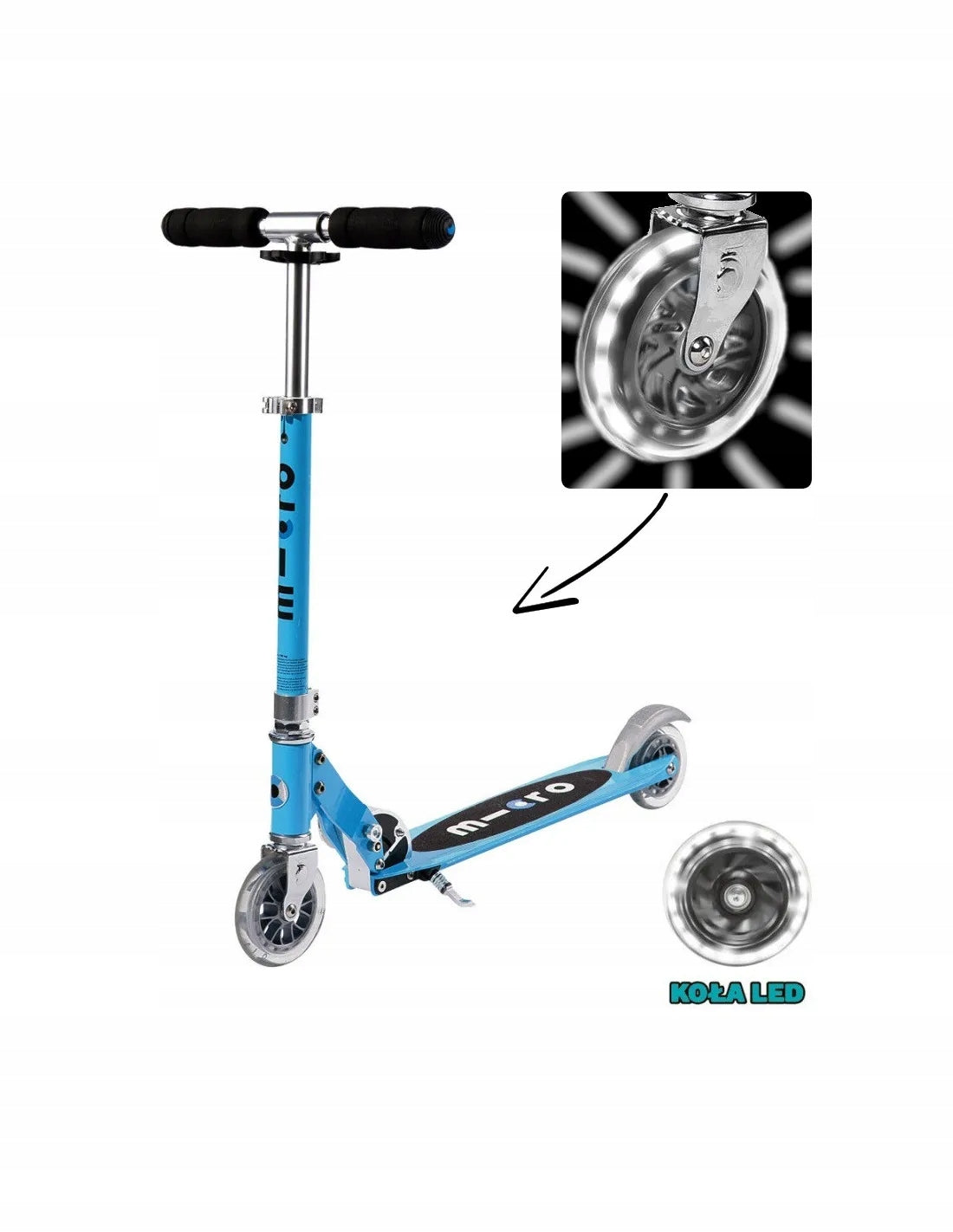 Scooter Micro Sprite LED Ocean Blue