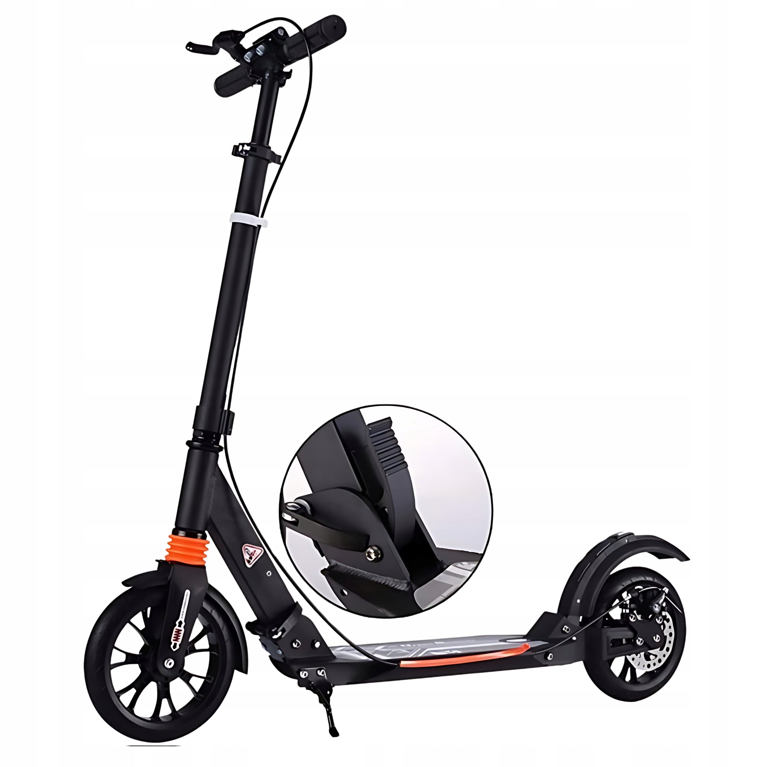Scooter Urban Scooter White/Black 2 Wheels Disc Brake Folding Color white black