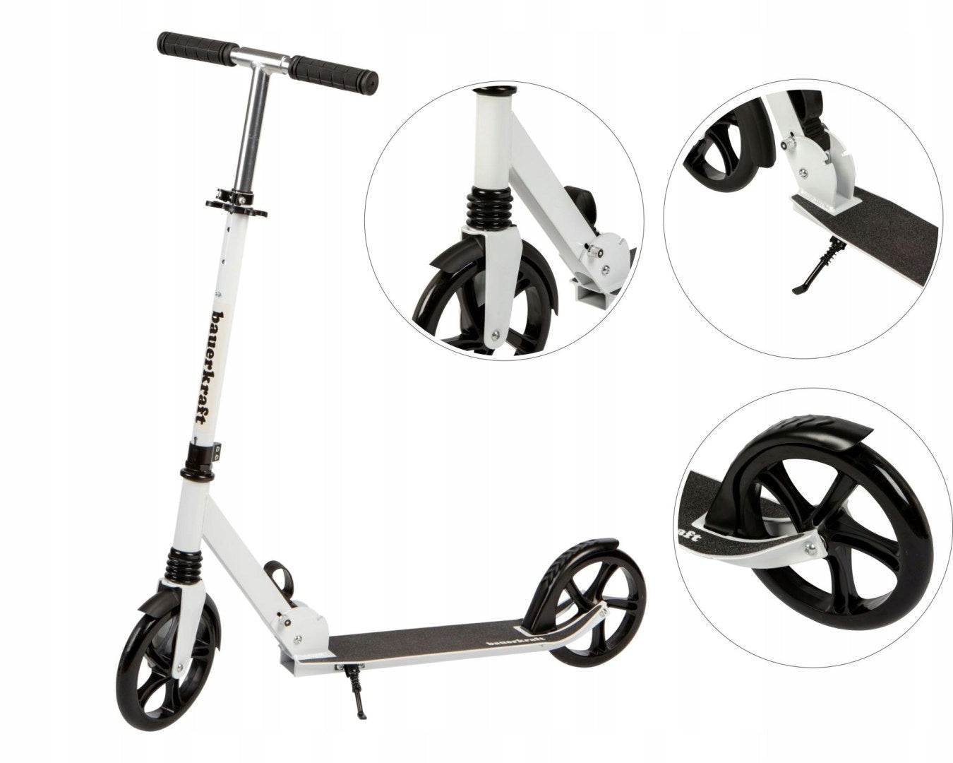 Scooter White Folding Height Adjustment 91-100 cm Children and Youth Manufacturer code Hulajnoga