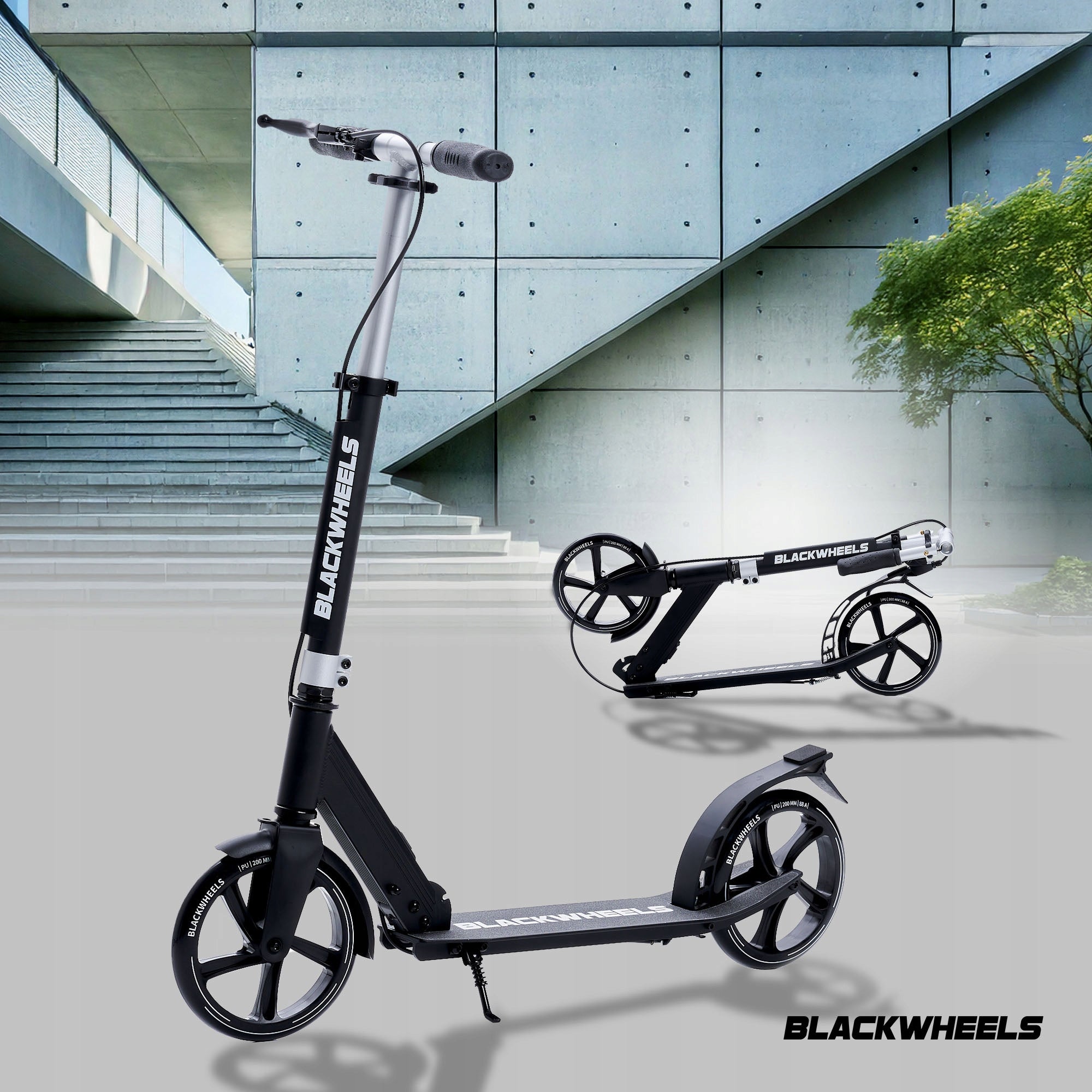 Scooter for Adults and Children Urban Folding with Brake Blackwheels Packaging status original