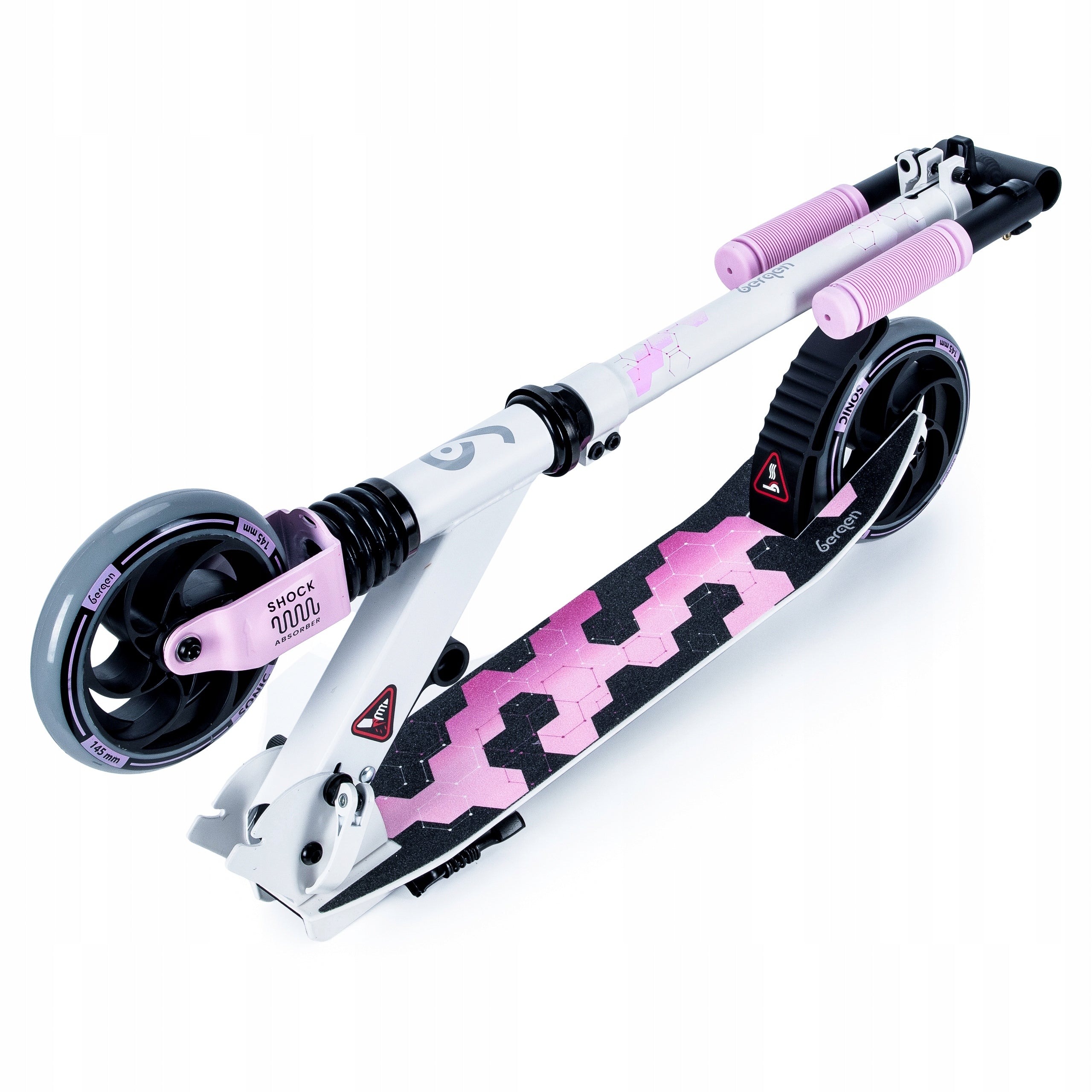 Scooter for children Bergen SONIC folding shock absorber 145mm Color white black pink