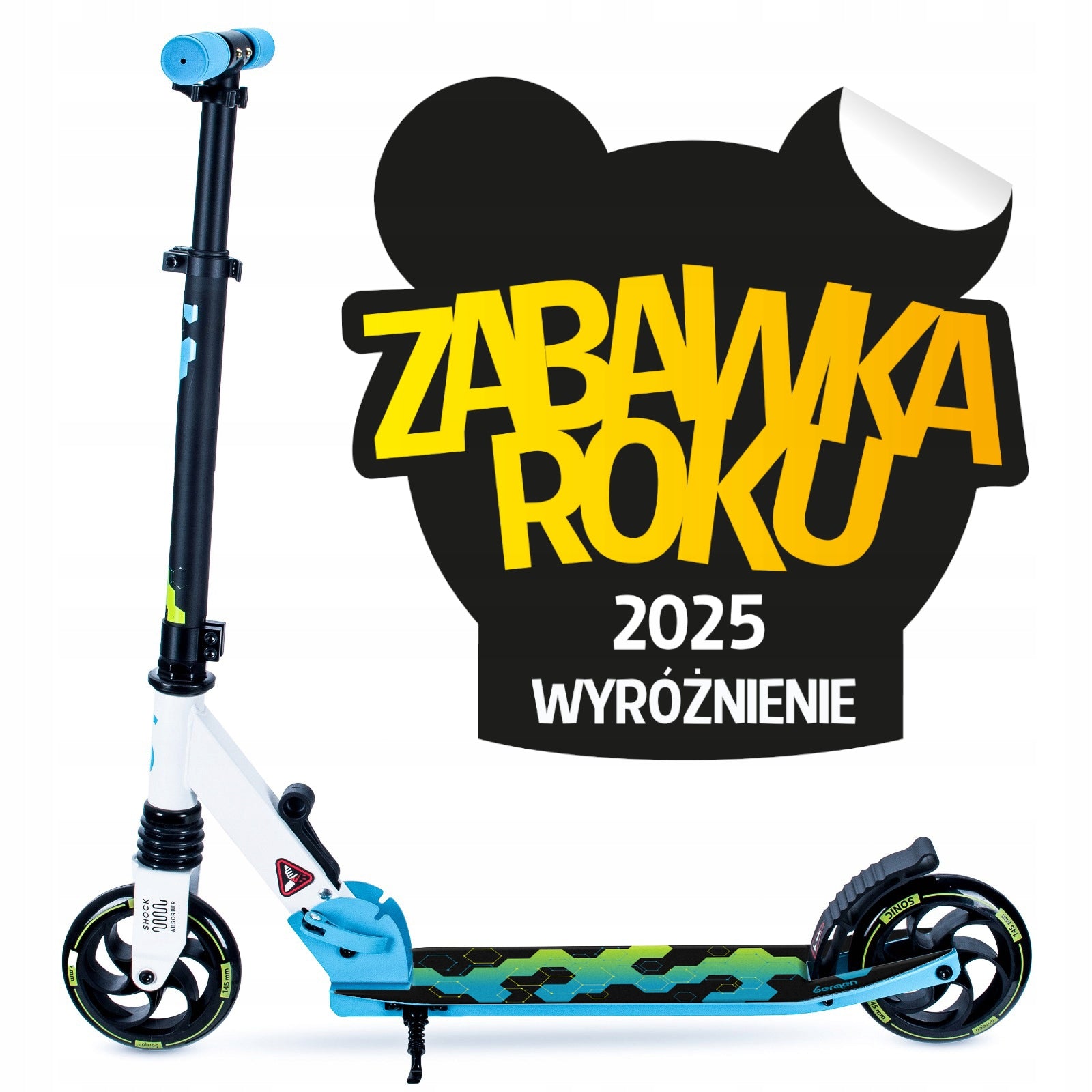 Scooter for children Bergen SONIC lightweight folding with shock absorber For gift Color white black blue green