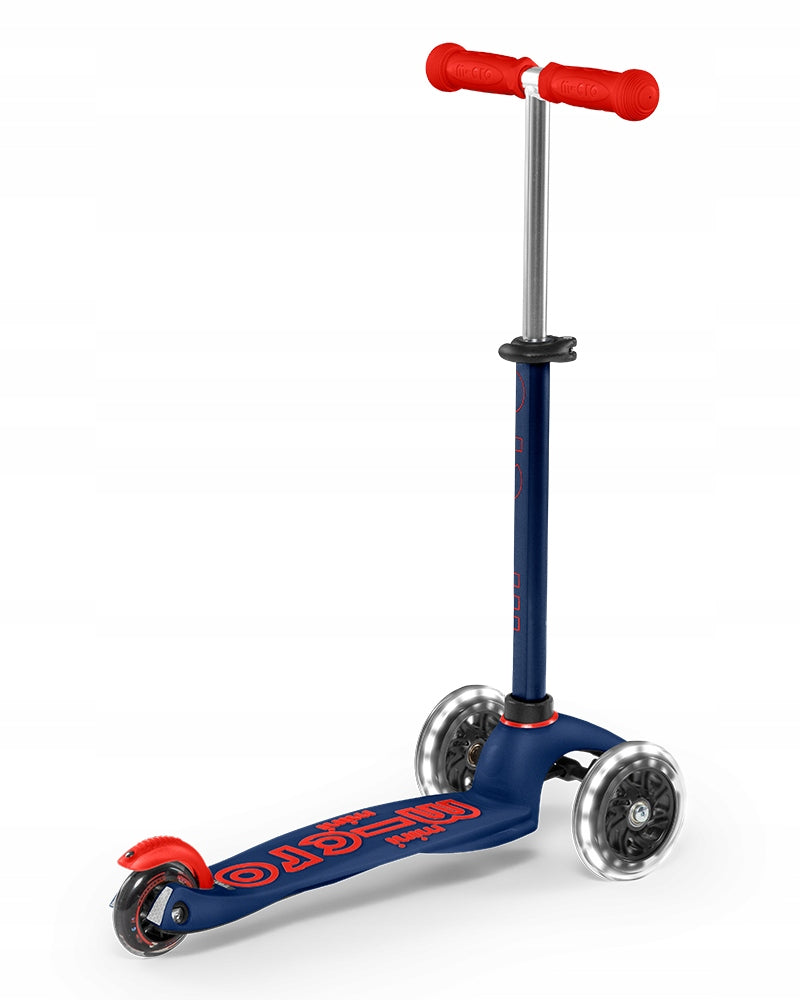 Scooter for children Micro Mini Deluxe LED Navy Blue MMD118 - from 2 to 5 years Wheels natural rubber