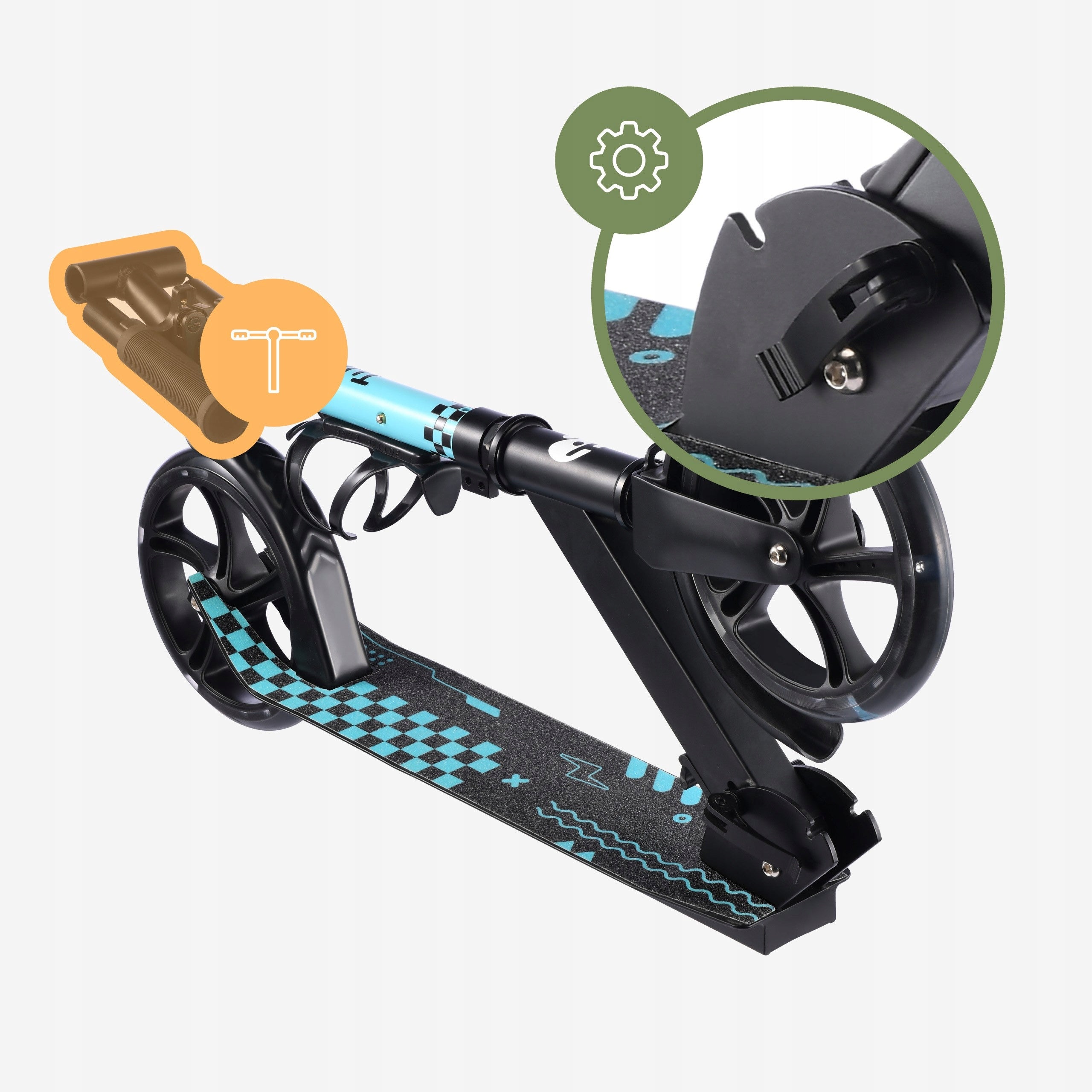 Scooter for children youth TULANO urban pixel LED folding handle 7l+ Kind two-wheeled