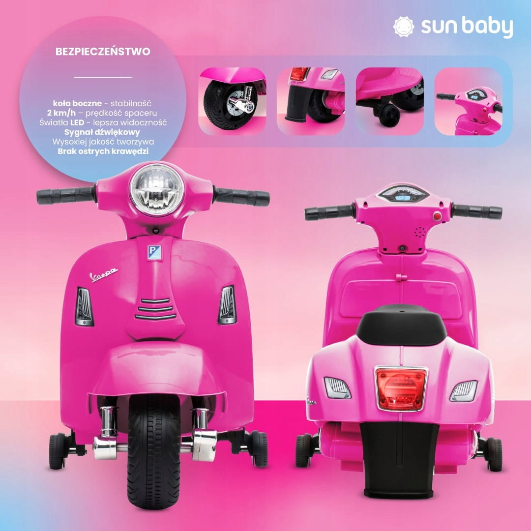 Scooter for girls Battery-operated motor Vespa fuchsia MINI Packaging status original