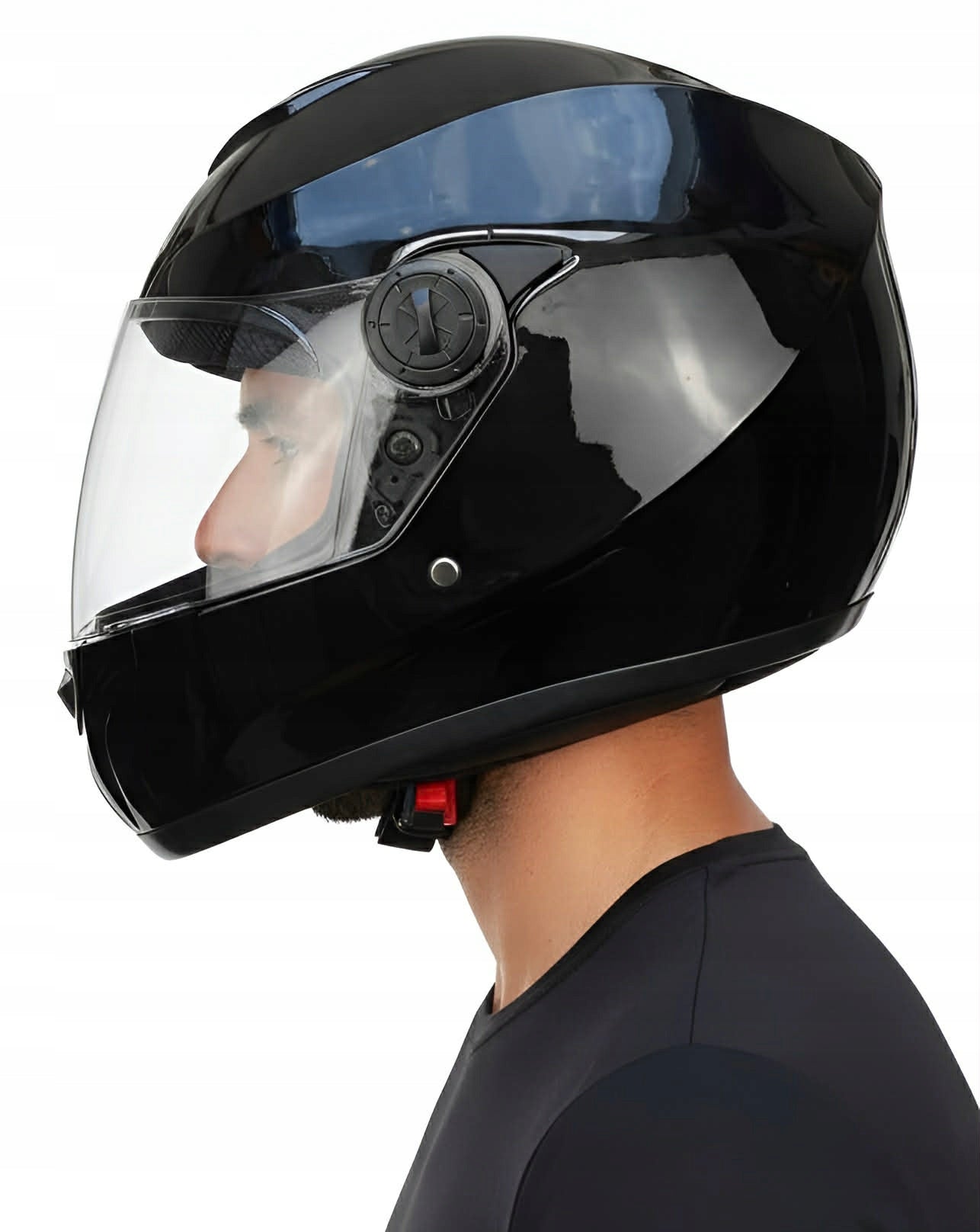 Scooter helmet motorcycle moped black gloss integral helmet XS 53-54 cm