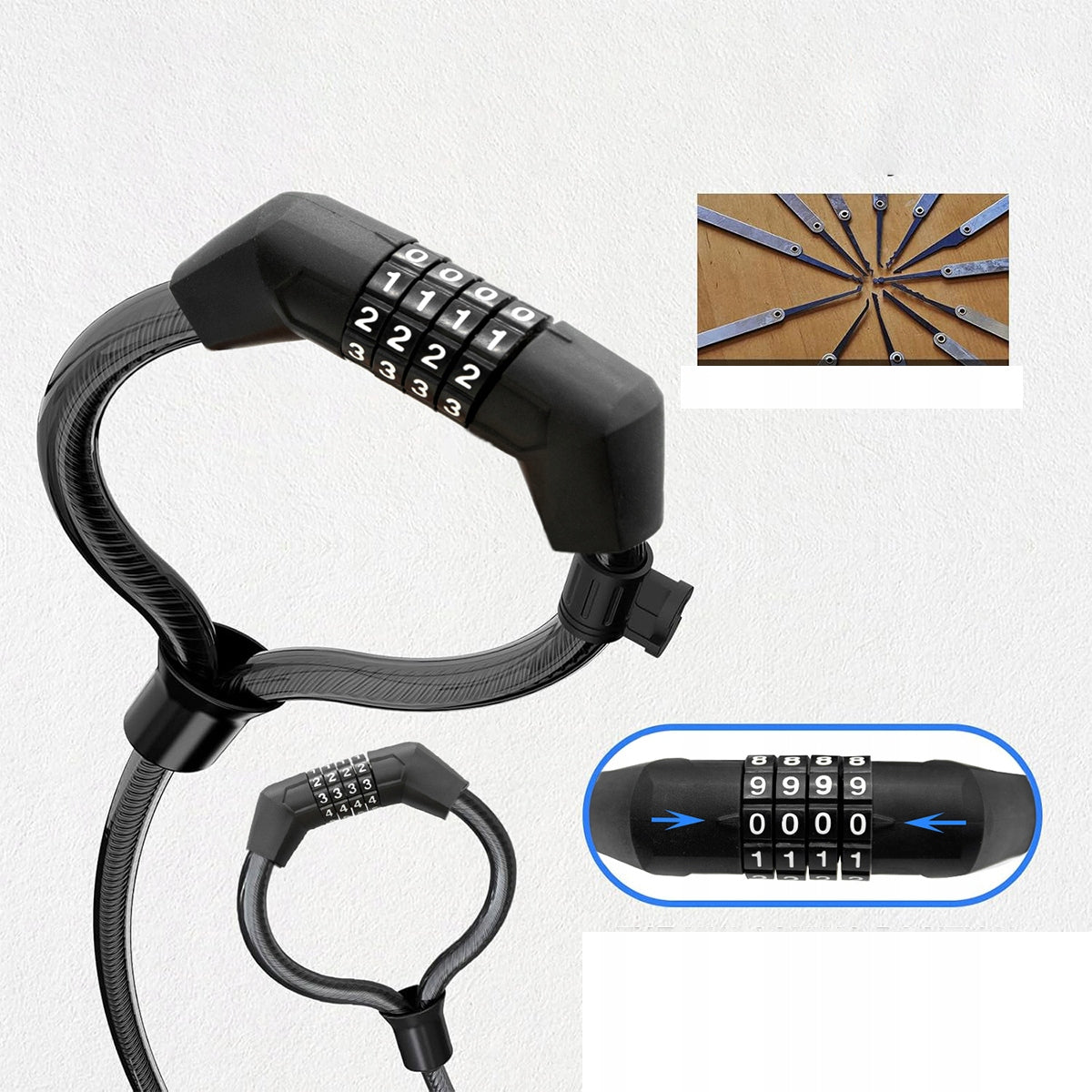 Scooter shackle clasp for cipher code steel lock 105cm 12mm Model 4069428021215