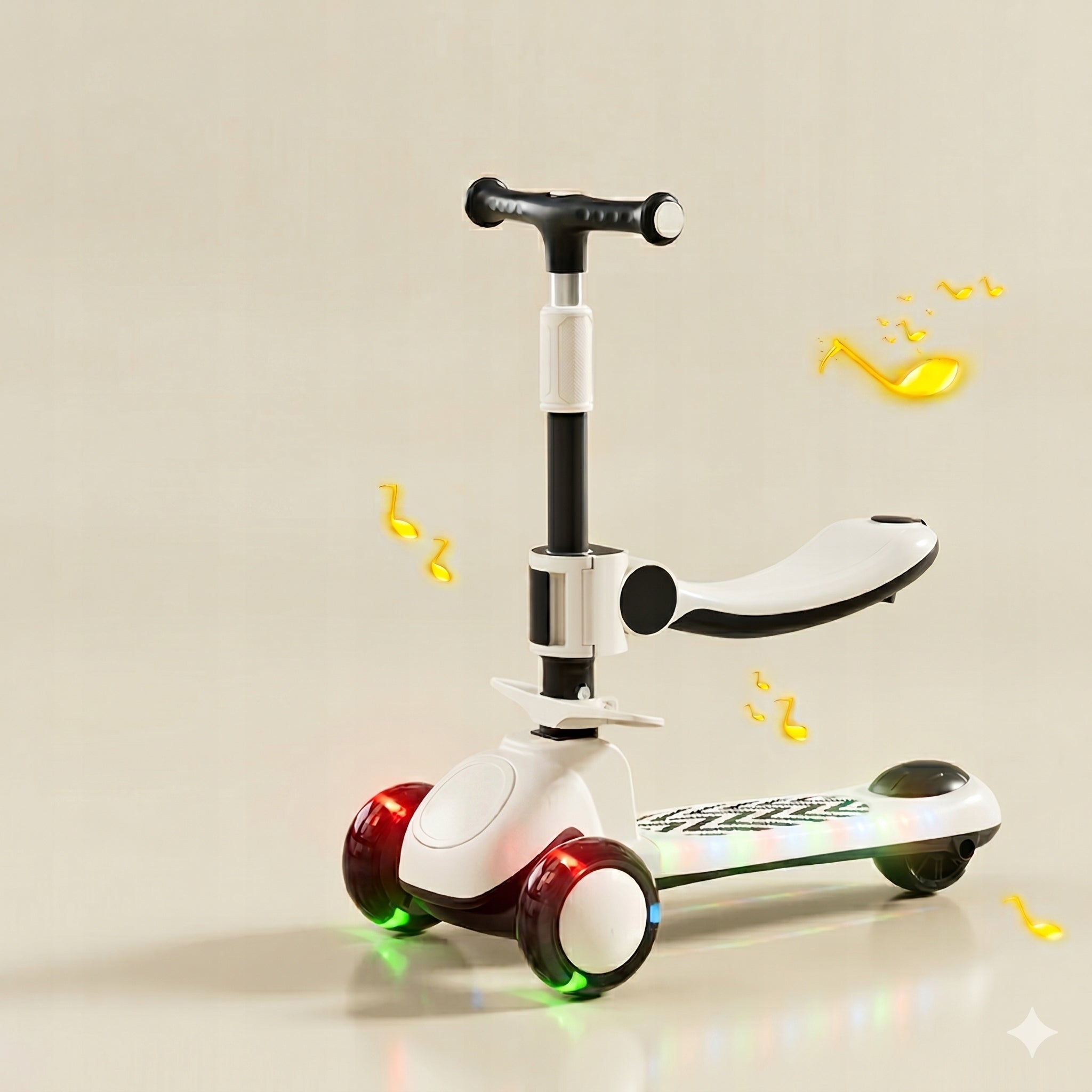 Scooter with seat LEOPAX folding balance bike 3in1 tricycle led Color beige