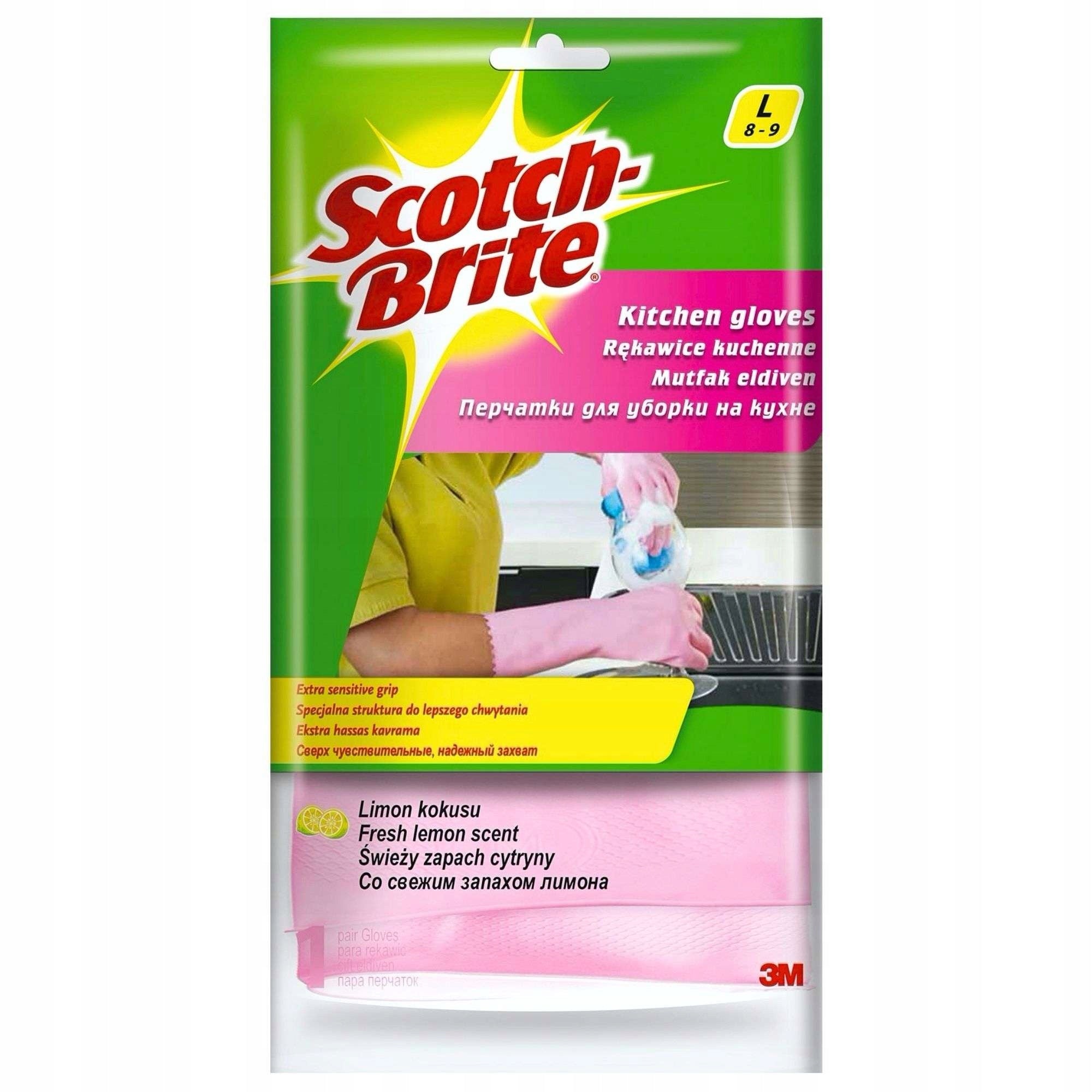 Scotch-Brite Küchen-Gummihandschuhe, Größe L, Paar 