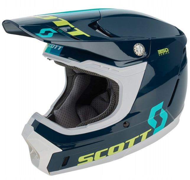 Scott Motorcycle Helmet 350 Evo Track Ece Blue-White (Size:M)
