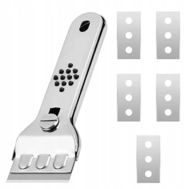 Scraper for induction hobs, ceramic, glass + 5 pcs spare blades