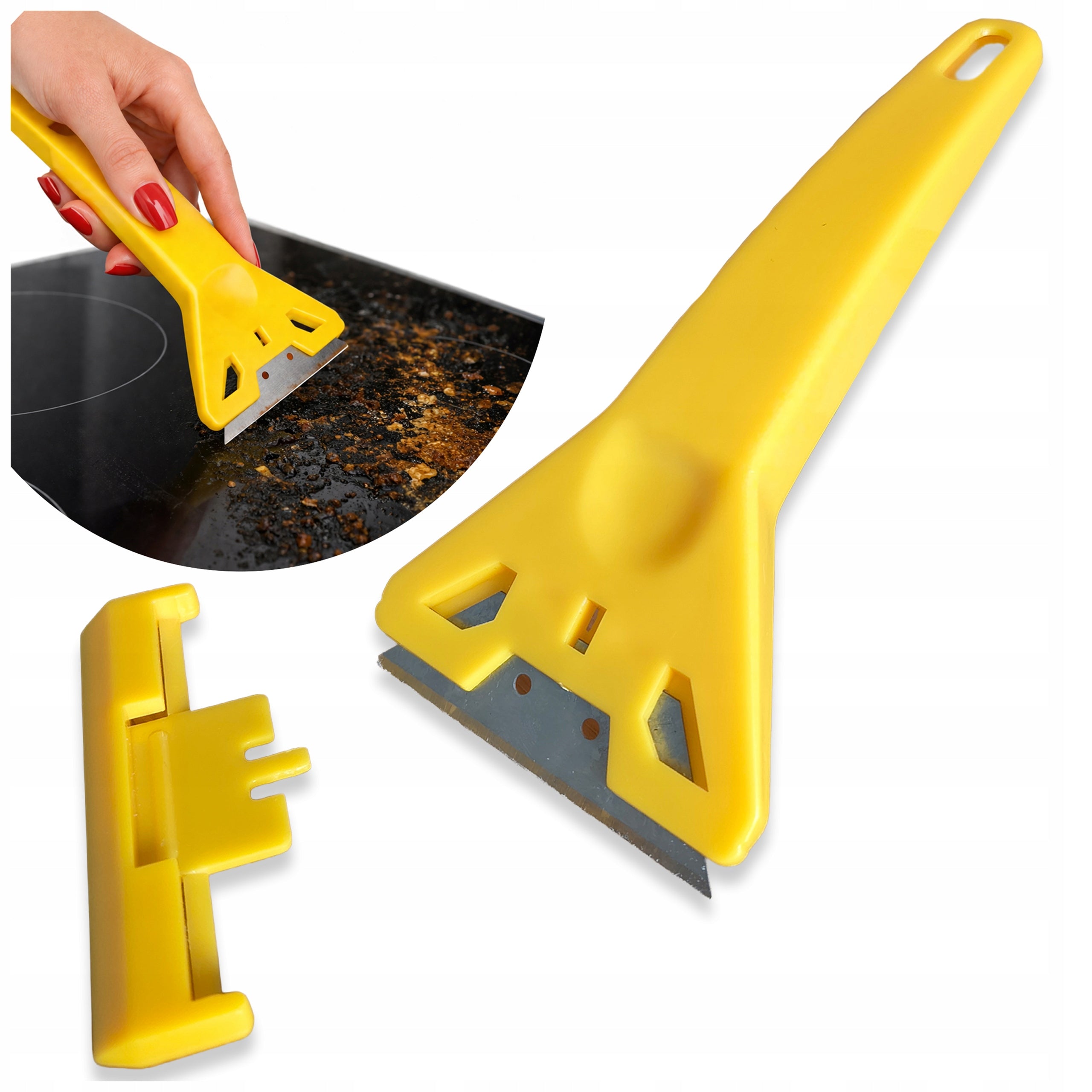 Scraper knife cleaning difficult surfaces burning glue wax