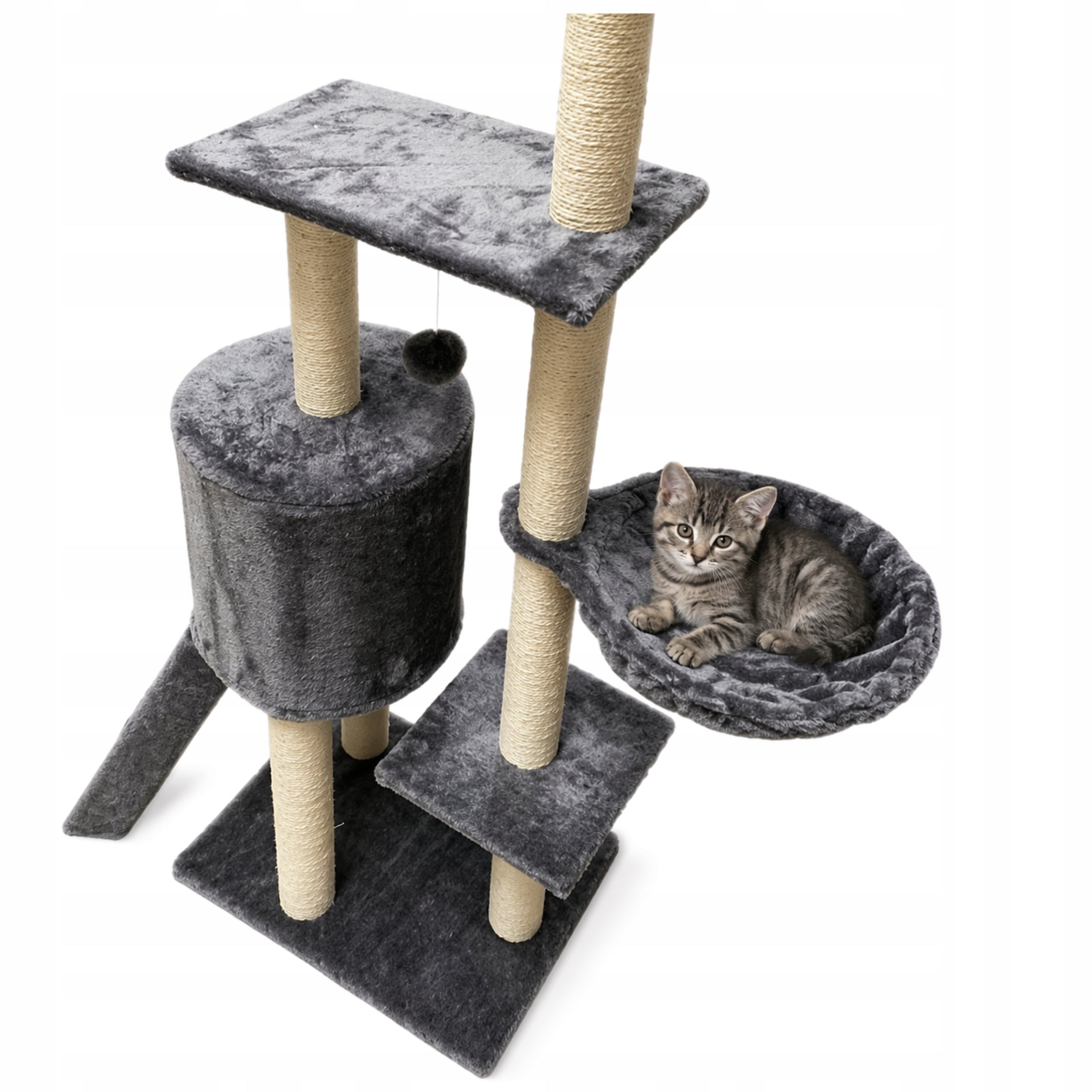Scratcher Cat Booth Fishing Rod High Tree Bed Toy Freebie MT05 Manufacturer code Drapak Dla kota MT05 ciemny szary