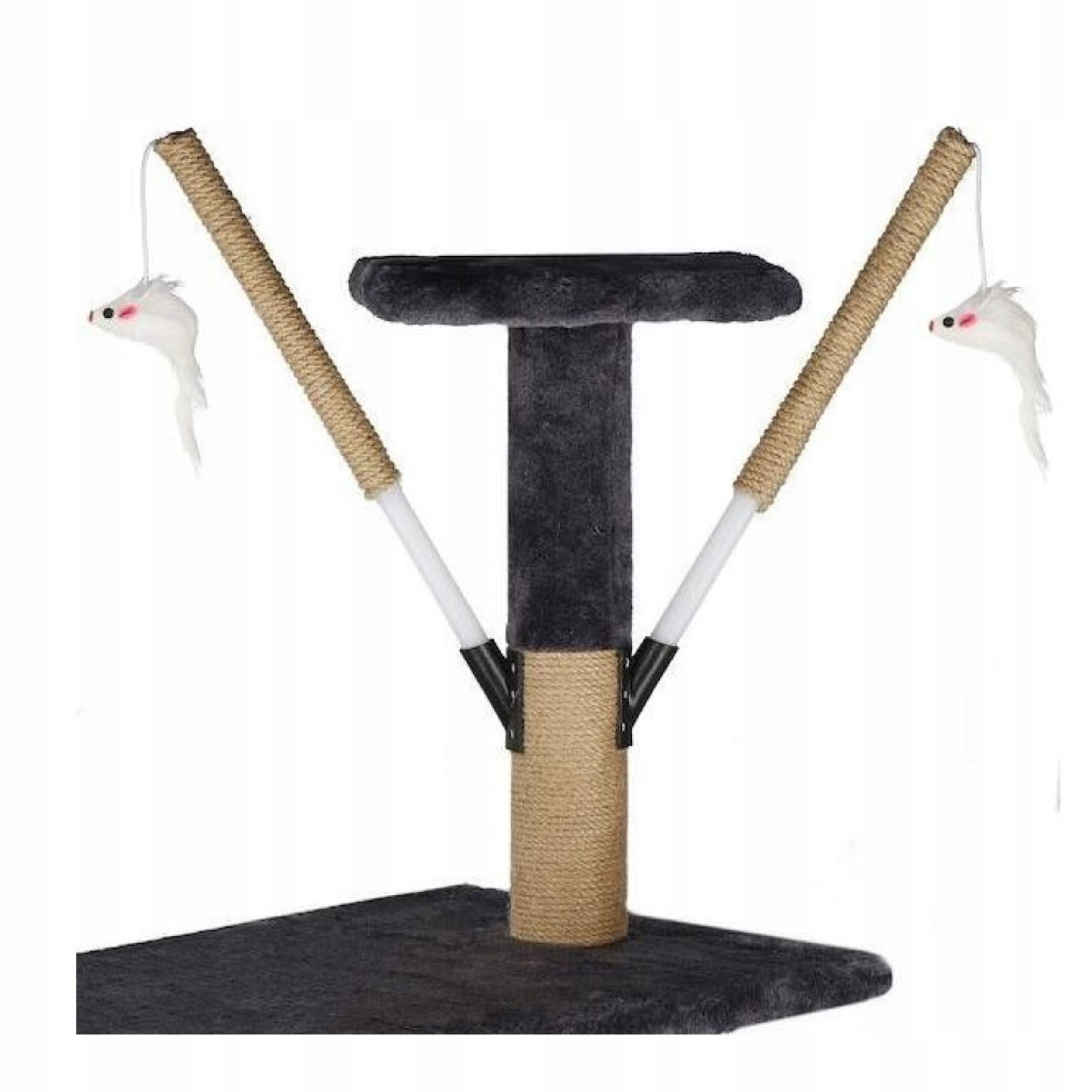Scratcher Cat Booth Fishing Rod High Tree Bed Toy Freebie MT05 Trade name Drapak dla kota Ciemny SZARY