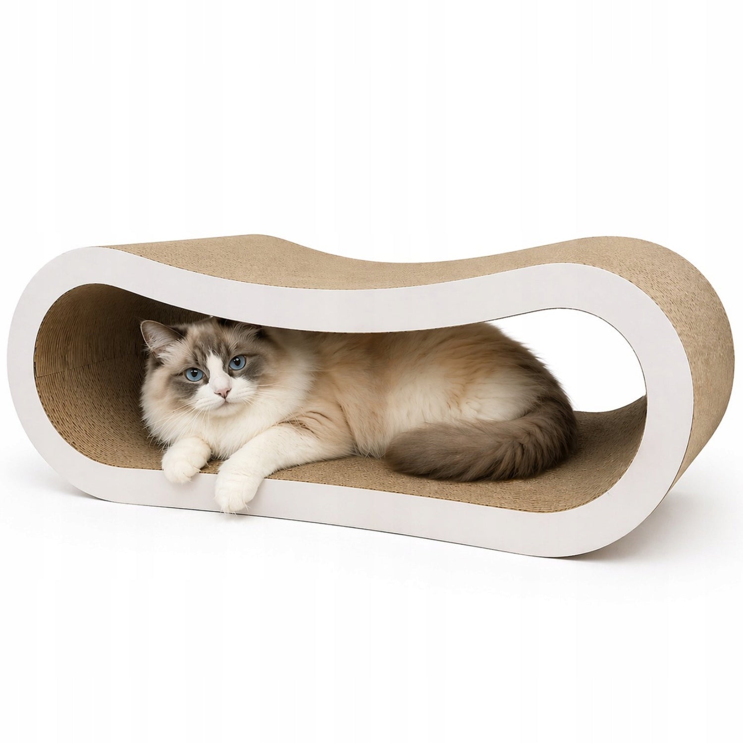 Scratcher Deckchair Eight for Cat Cardboard Premium Bed 77x30x30cm EKO Color brown
