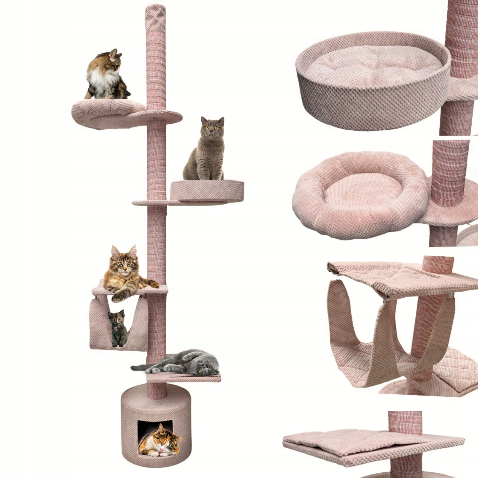 Scratcher Dreams for Cat Modular Makspol Ceiling High ! Pink powder