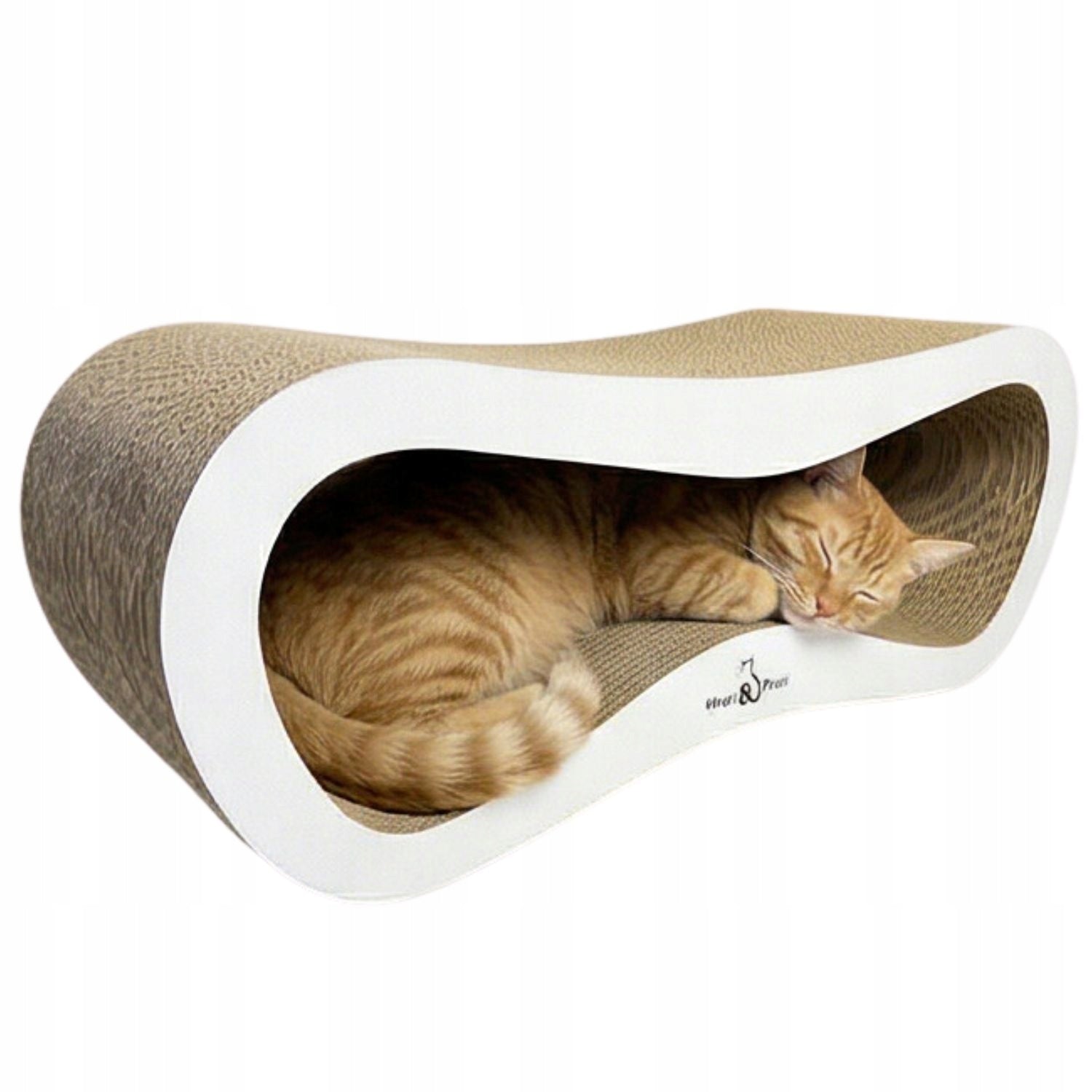 Scratcher White Mruu&Pruu Leon Cardboard Scratcher For Cat White