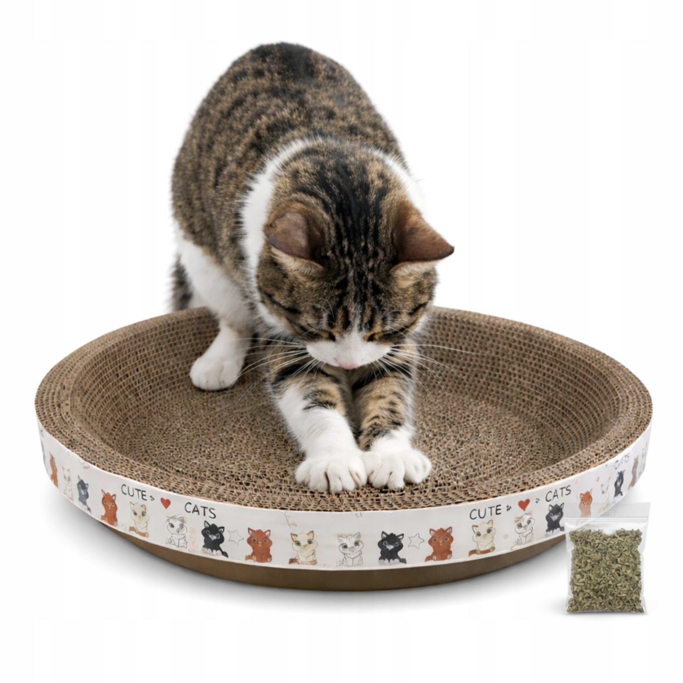 Scratcher cardboard round bed LARGE 51 CM