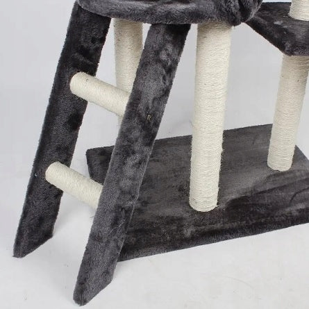 Scratcher cat booth tree bed Cottage posts 138cm 6 levels (F014) Color gray