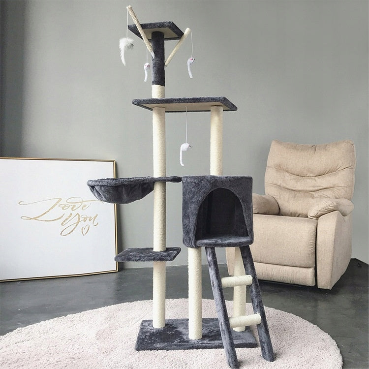 Scratcher cat booth tree bed Cottage posts 138cm 6 levels (F014) Length 138 cm
