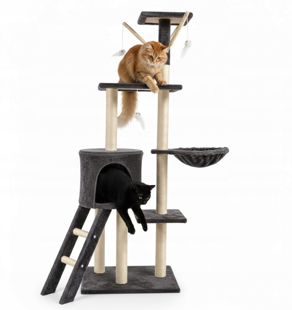 Scratcher cat booth tree bed Cottage posts 138cm 6 levels (F014) Manufacturer code F014 ciemny