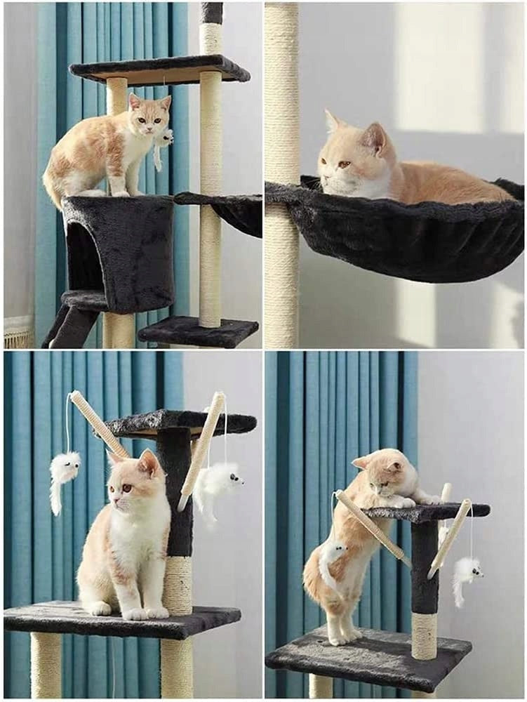 Scratcher cat booth tree bed Cottage posts 138cm 6 levels (F014) Product width 70 cm