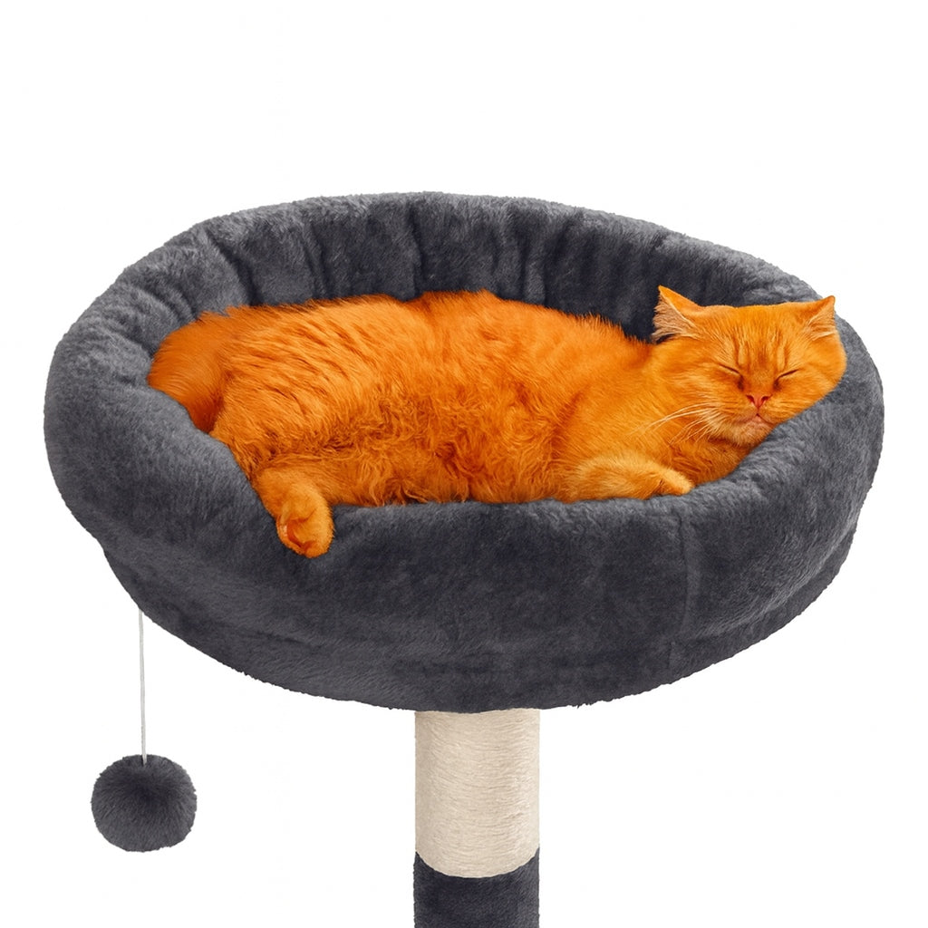 Scratcher cat booth tree bed cottage posts 115cm 5 levels (F200) Color gray