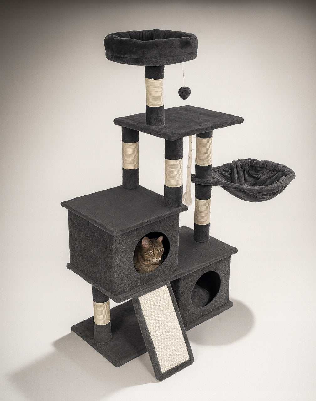 Scratcher cat booth tree bed cottage posts 115cm 5 levels (F200) Kind small scratching post bed scratching post