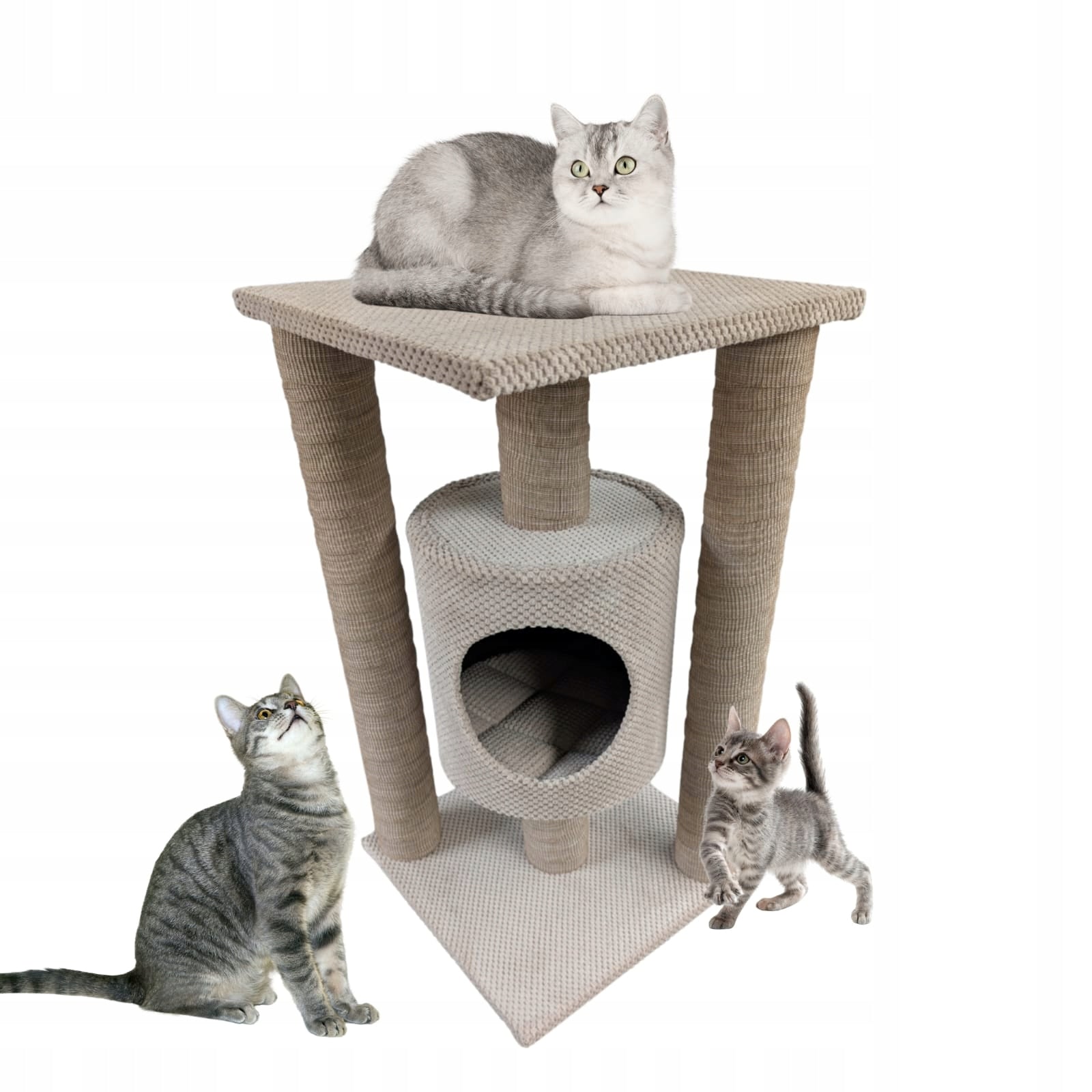 Scratcher for Cat MAKSPOL nr. 6 cottage Posts ! Beige