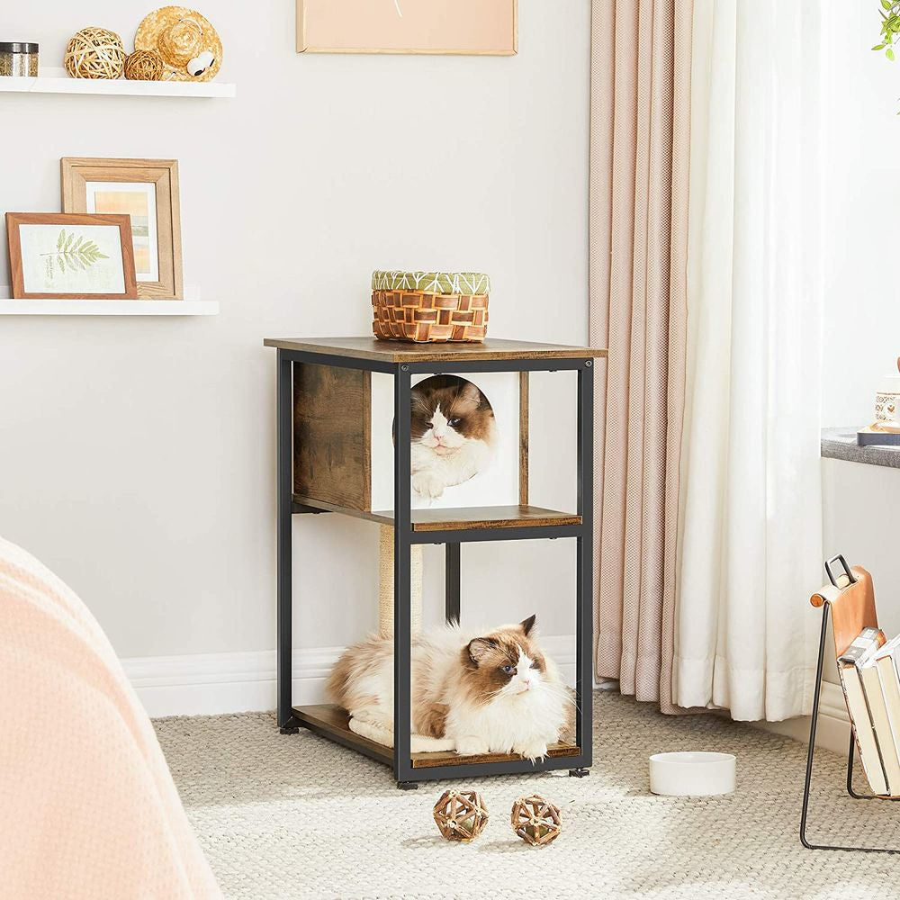 Scratcher with booth Bed Side table Rustic brown Vintage 59x36x67 cm Kind bed