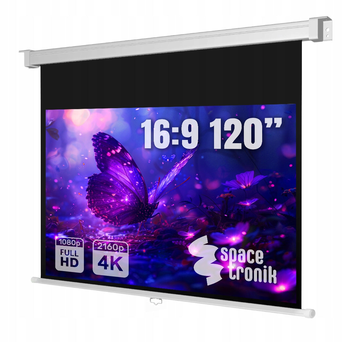 Screen for Projector 120 inches 4K 16:9 Ceiling Retractable Spacetronik Manual
