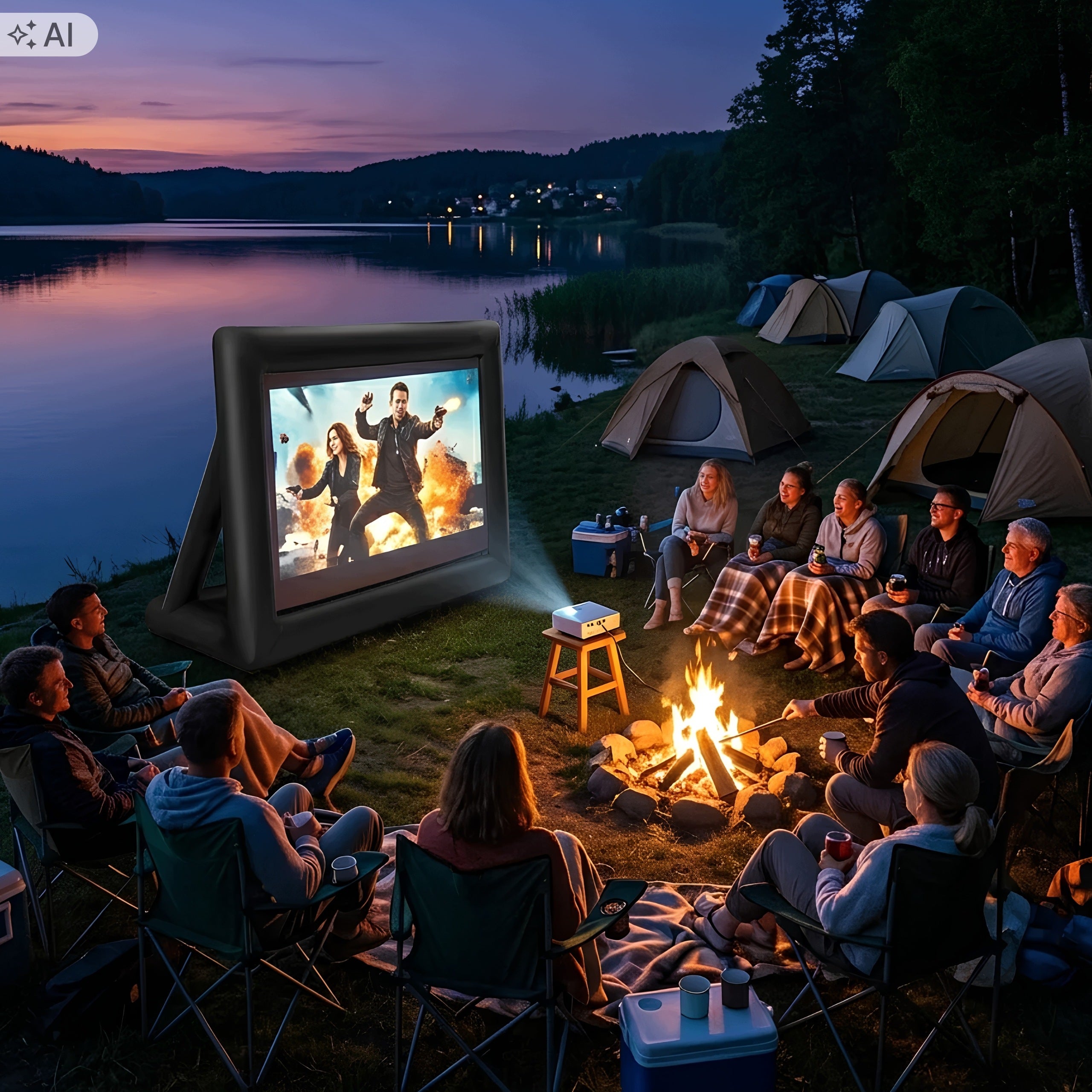 Screen for Projector Inflatable Garden Outdoor Portable Large Manufacturer code Przenośny Ekran Plenerowy do Kina Letniego