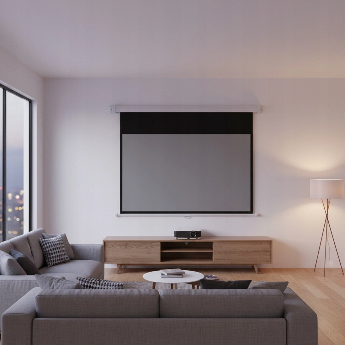 Screen for Wall Projector 100 Full HD 4K 16:9 manual Spacetronik roll-up Manufacturer code PRS-M02-100G-169