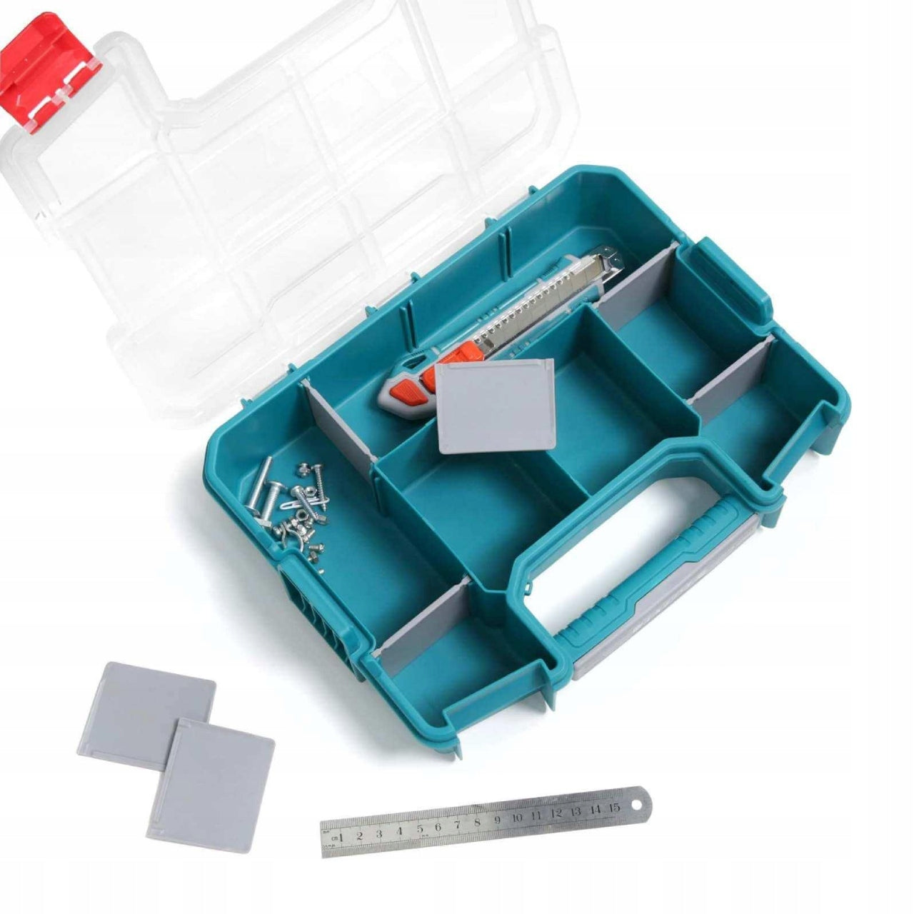 Screw Organizer Screw Container Box Carrying Box 10 Compartments Brand Total