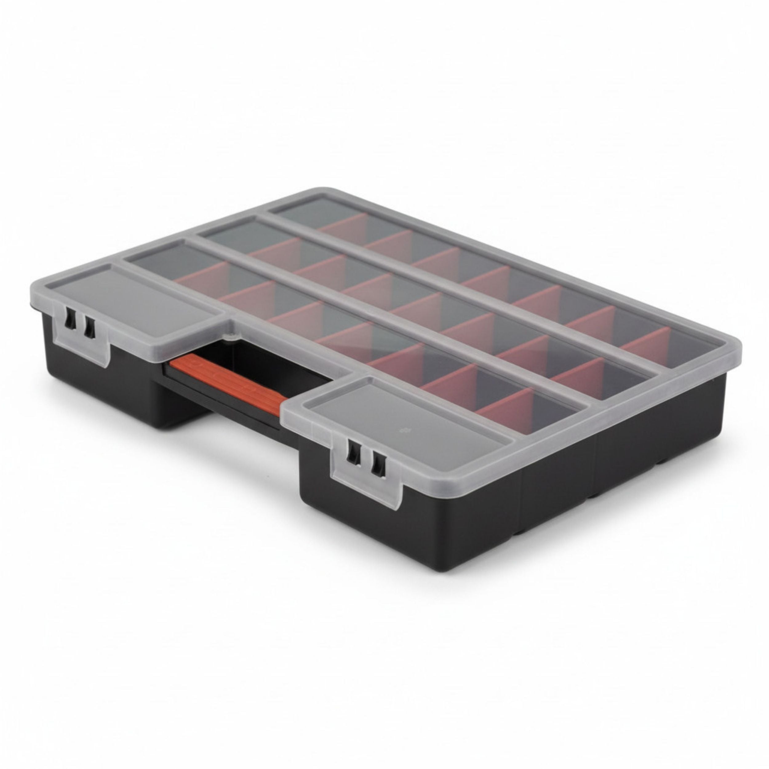 Screw organizer, tool box, container 26 compartments Suitcase Number of compartments for organizing 26