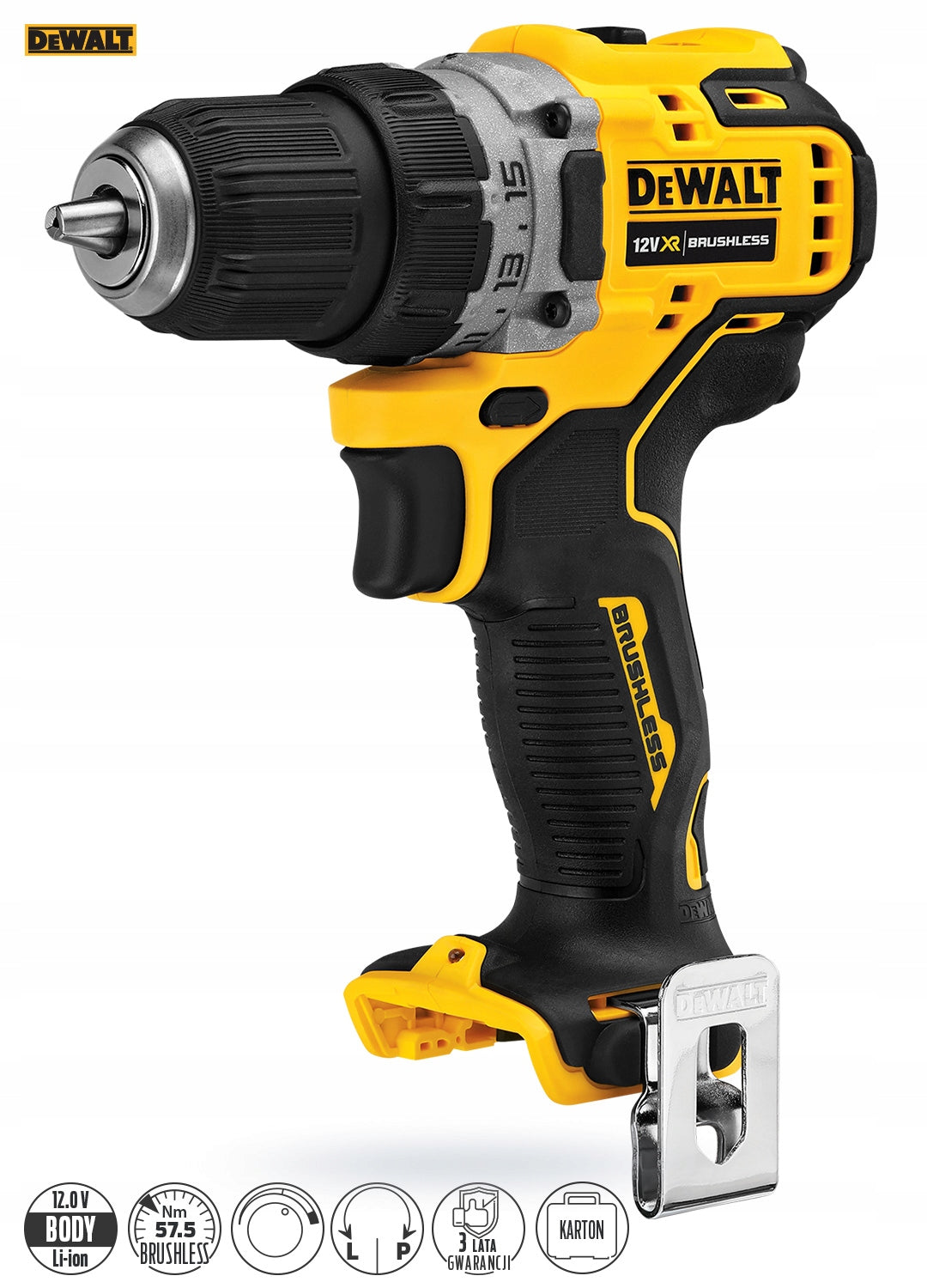 Screwdriver BL 12V 57,5Nm DeWALT DCD701N BODY Brand DeWalt