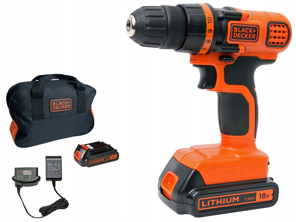 Screwdriver Black+Decker battery power 18 V BDCDD18N-XJ Series Black&Decker System 18V