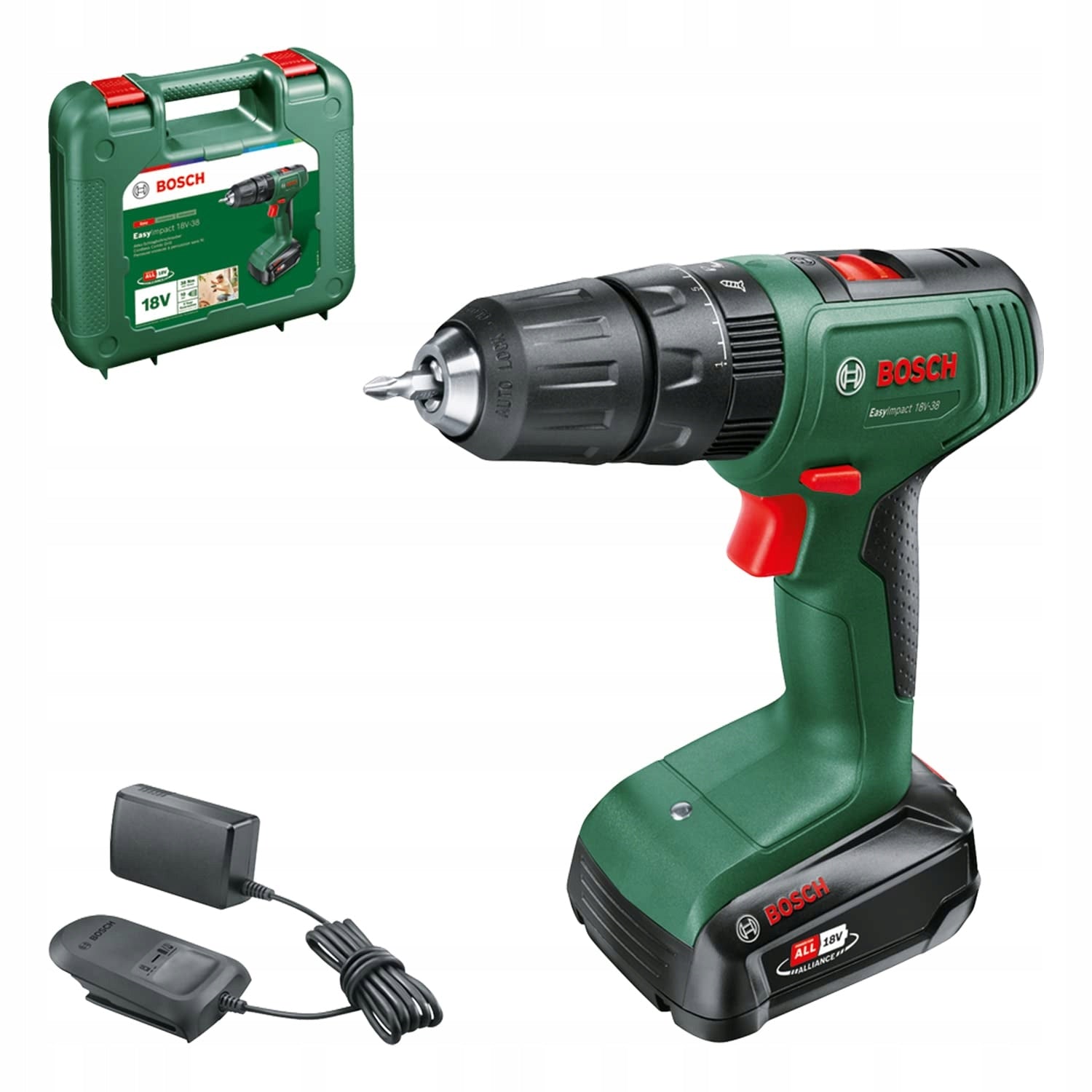 Screwdriver Bosch battery power 18 V +charger+battery 2ah+case